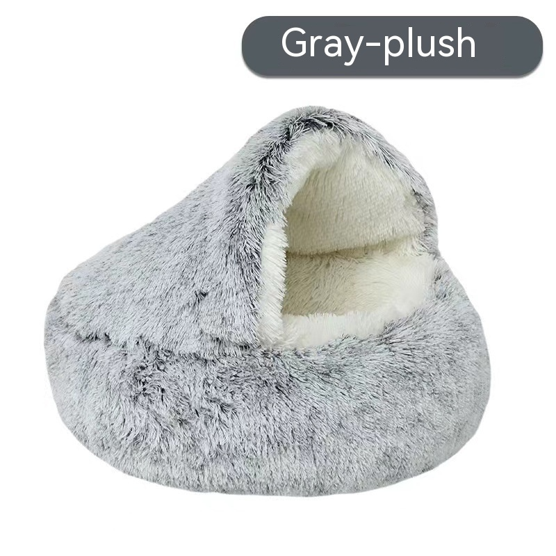 Semi-Closed Cat Bed Nest — Cozy Cave Pet Bed