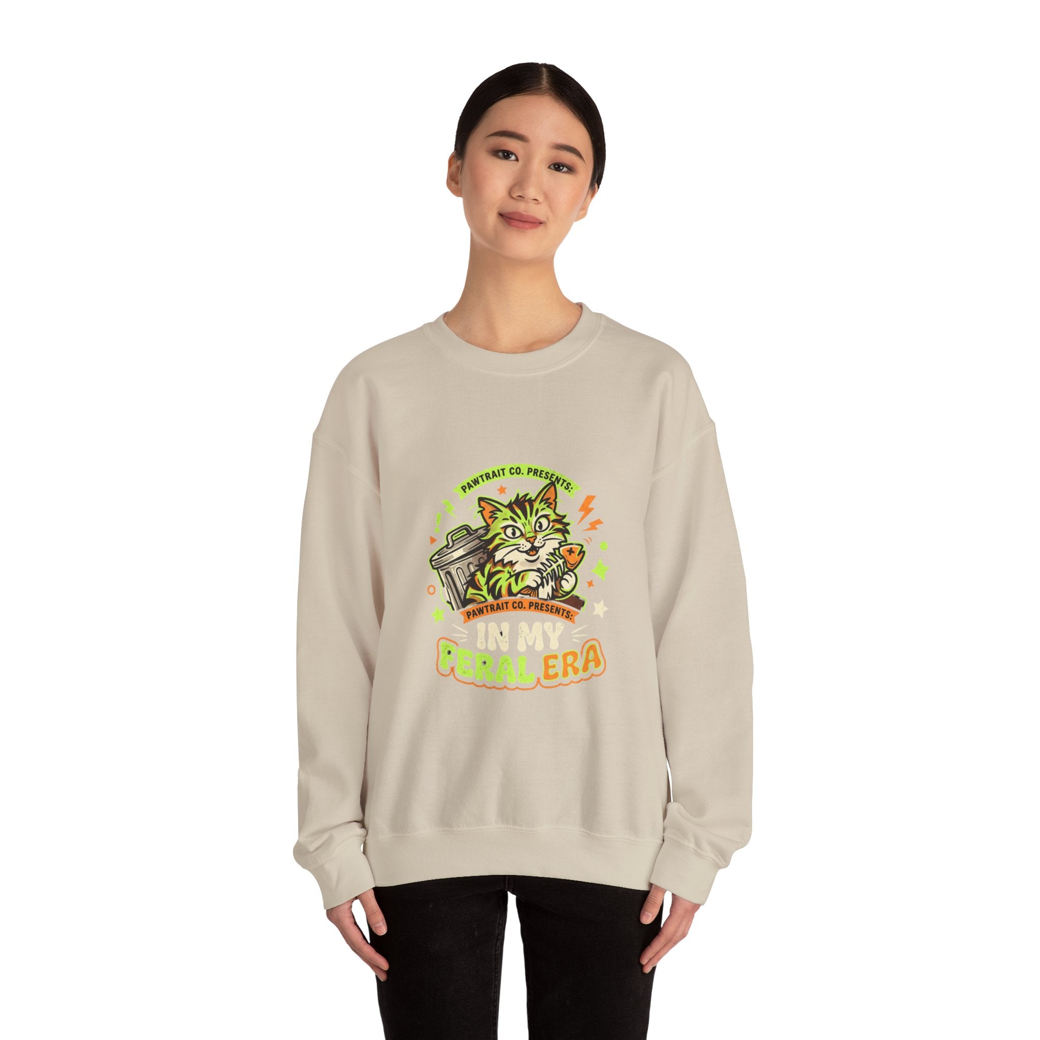 Feral Era Cat Mascot Crewneck Sweatshirt