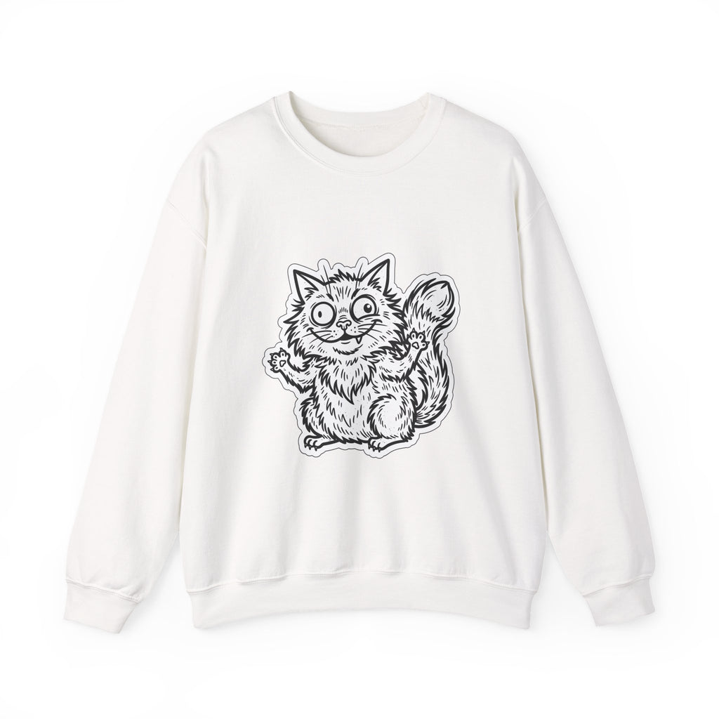 Chaotic Cute Feral Cat Crewneck Sweatshirt