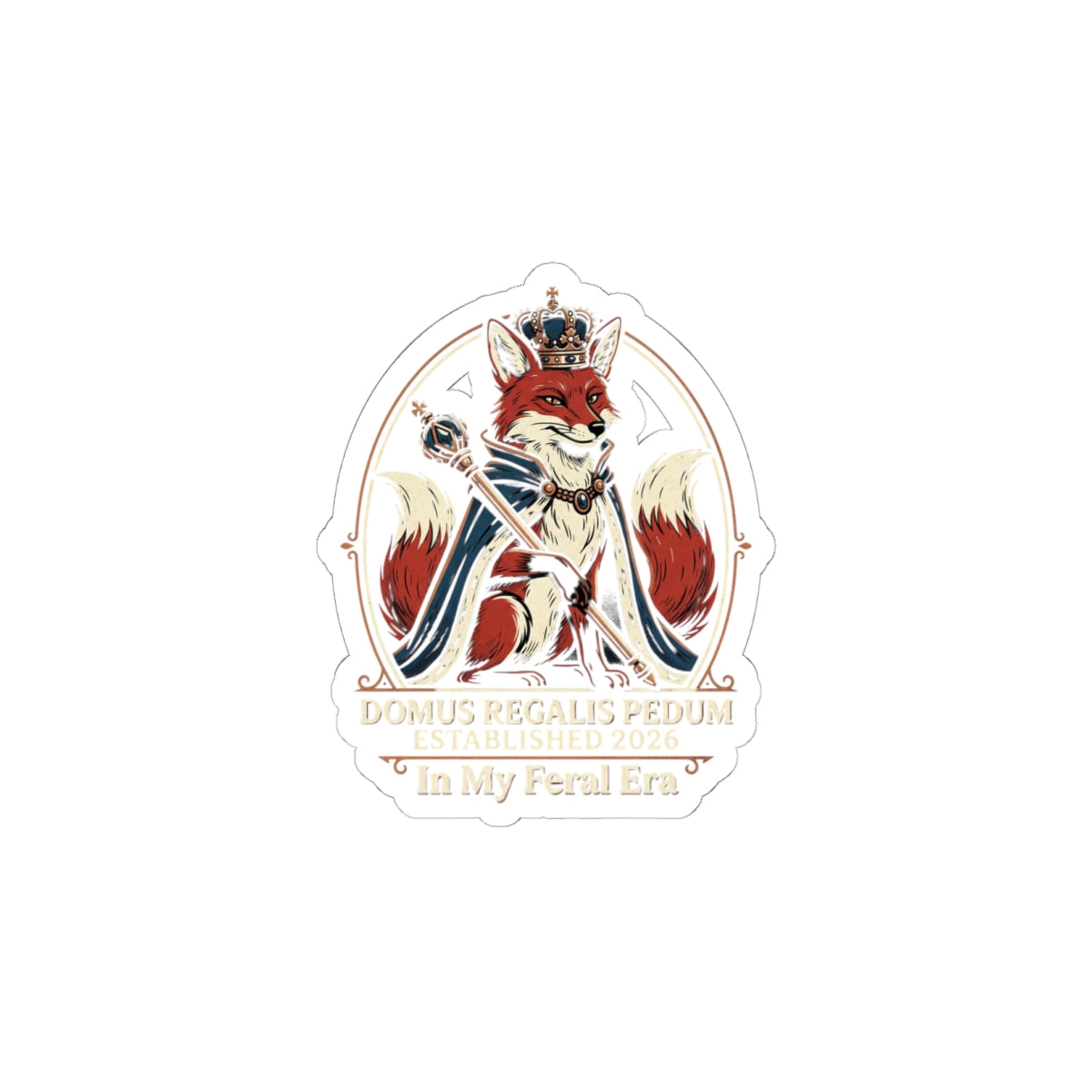 Regal Fox Kiss-Cut Stickers | Sassy Gen Z, Coquette Aesthetic, Minimalist Type