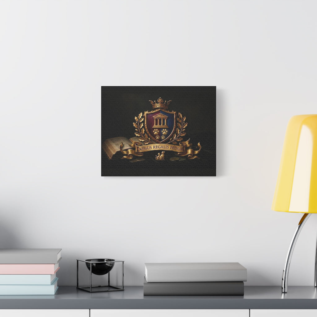 Regal Coat of Arms Canvas Print — 'Domus Regalis Pedum' Matte Stretched Wall Art