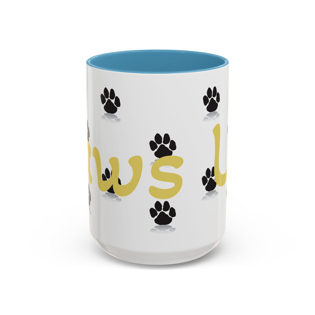 Paws Up Accent Coffee Mug — Cute Pet Lover Cat & Dog Coffee Cup (11/15oz)