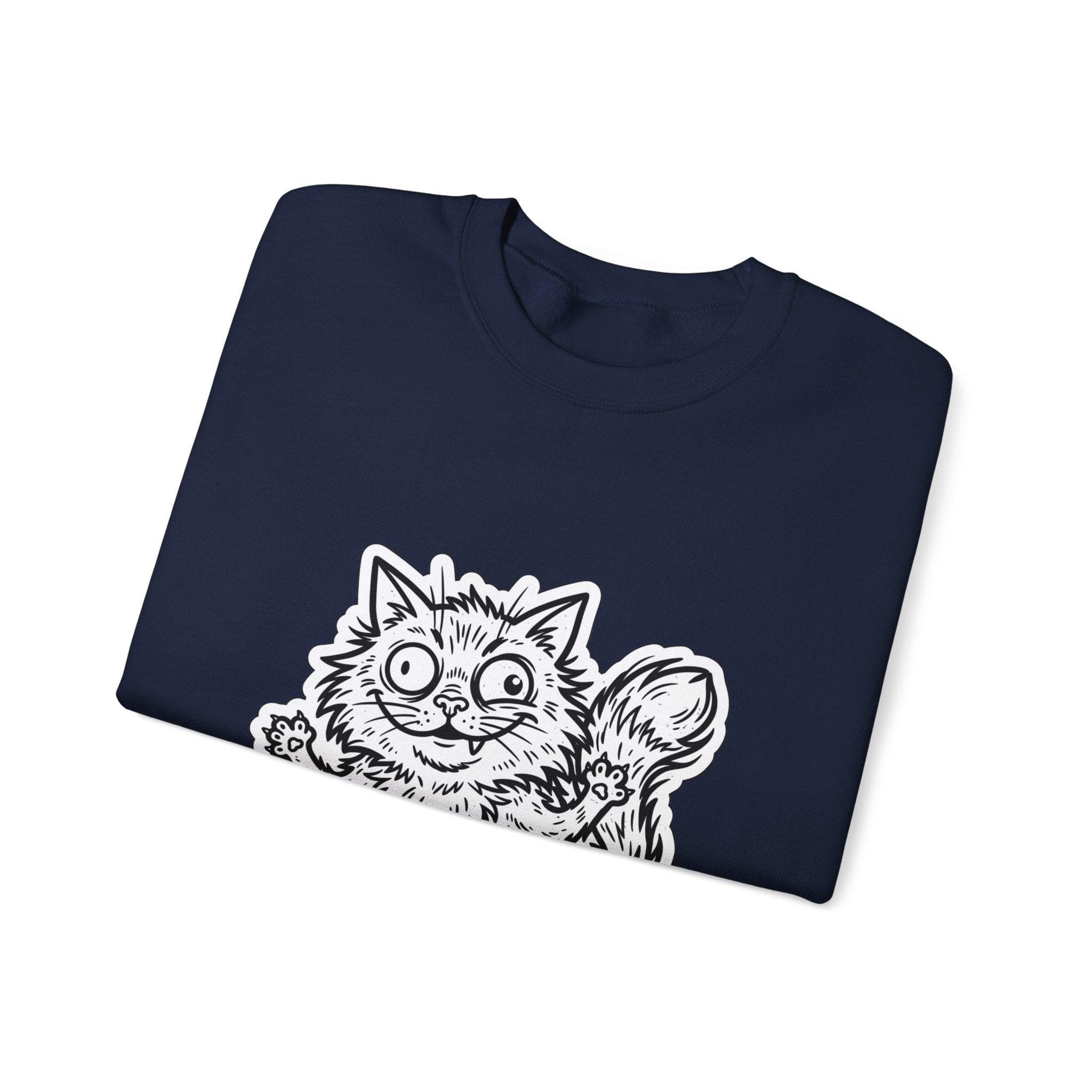 Chaotic Cute Feral Cat Crewneck Sweatshirt