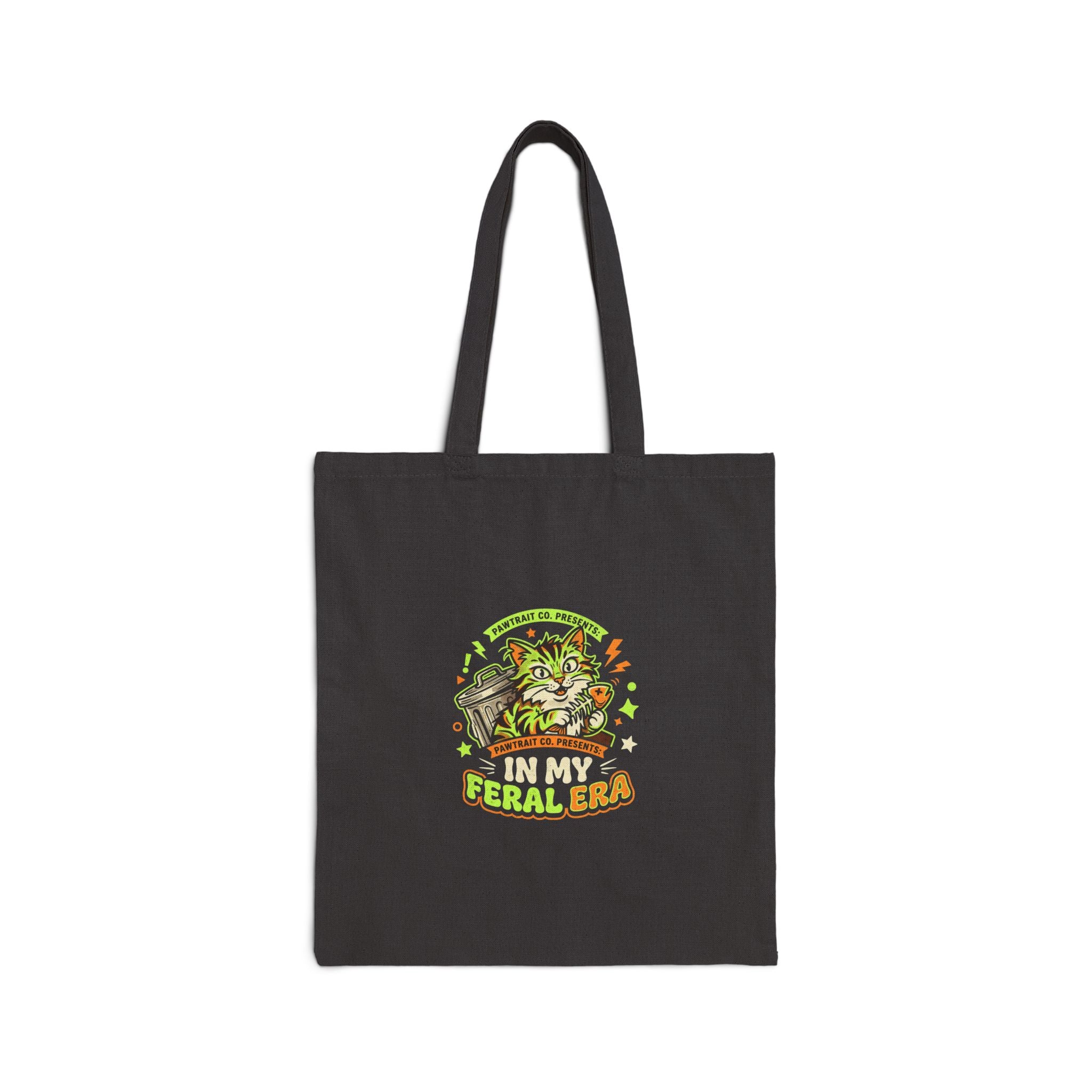 Feral Era Cat Mascot Tote Bag — Chaotic Cute Unhinged Introvert Gift