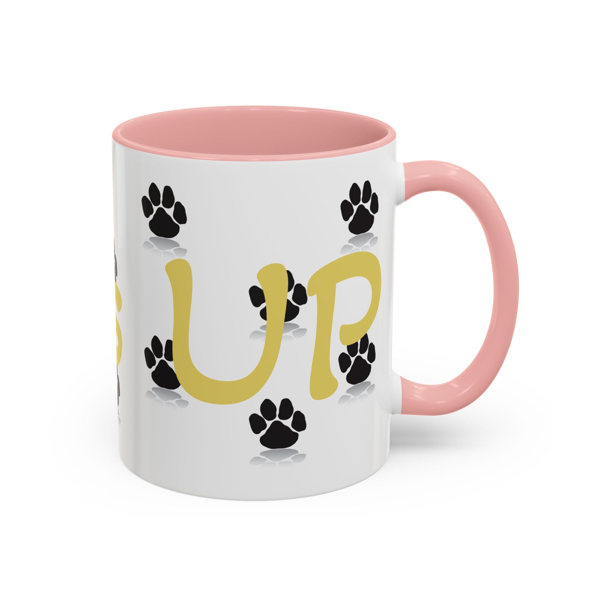 Paws Up Accent Coffee Mug — Cute Pet Lover Cat & Dog Coffee Cup (11/15oz)