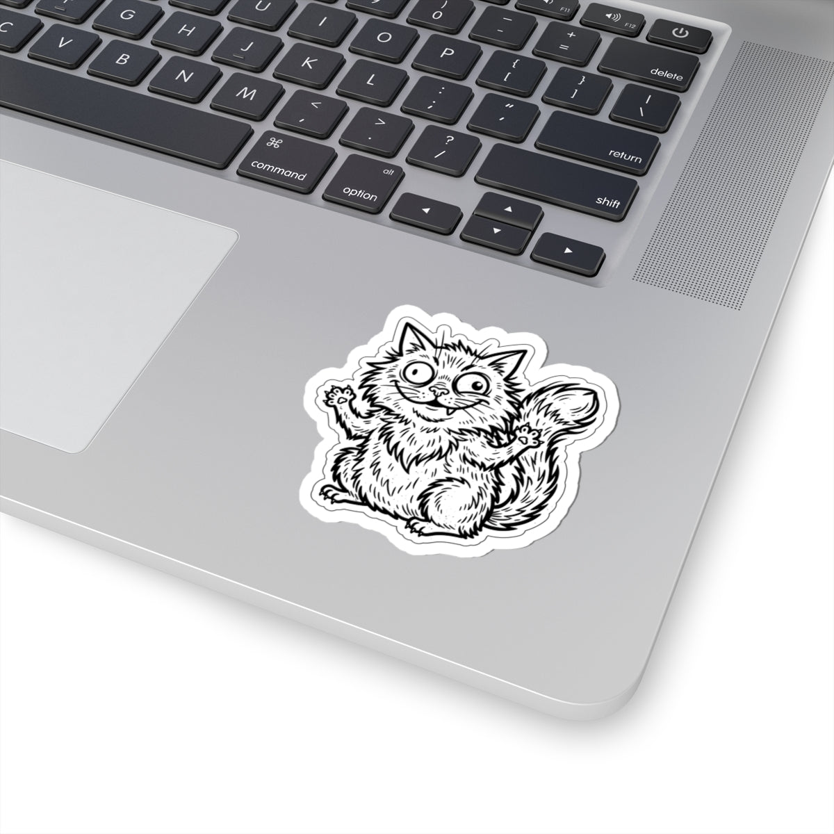 Chaotic-Cute Feral Cat Sticker | feral era, unhinged raccoon vibes