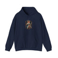 Feral Era Royal Fox Hoodie in navy with vintage-print Royal Fox design featuring distressed cream and copper ink.