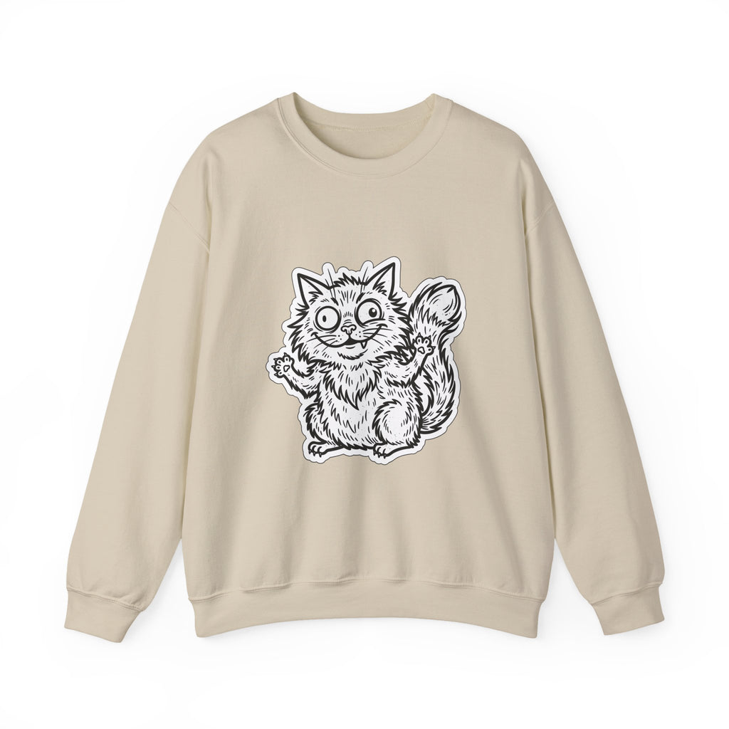Chaotic Cute Feral Cat Crewneck Sweatshirt
