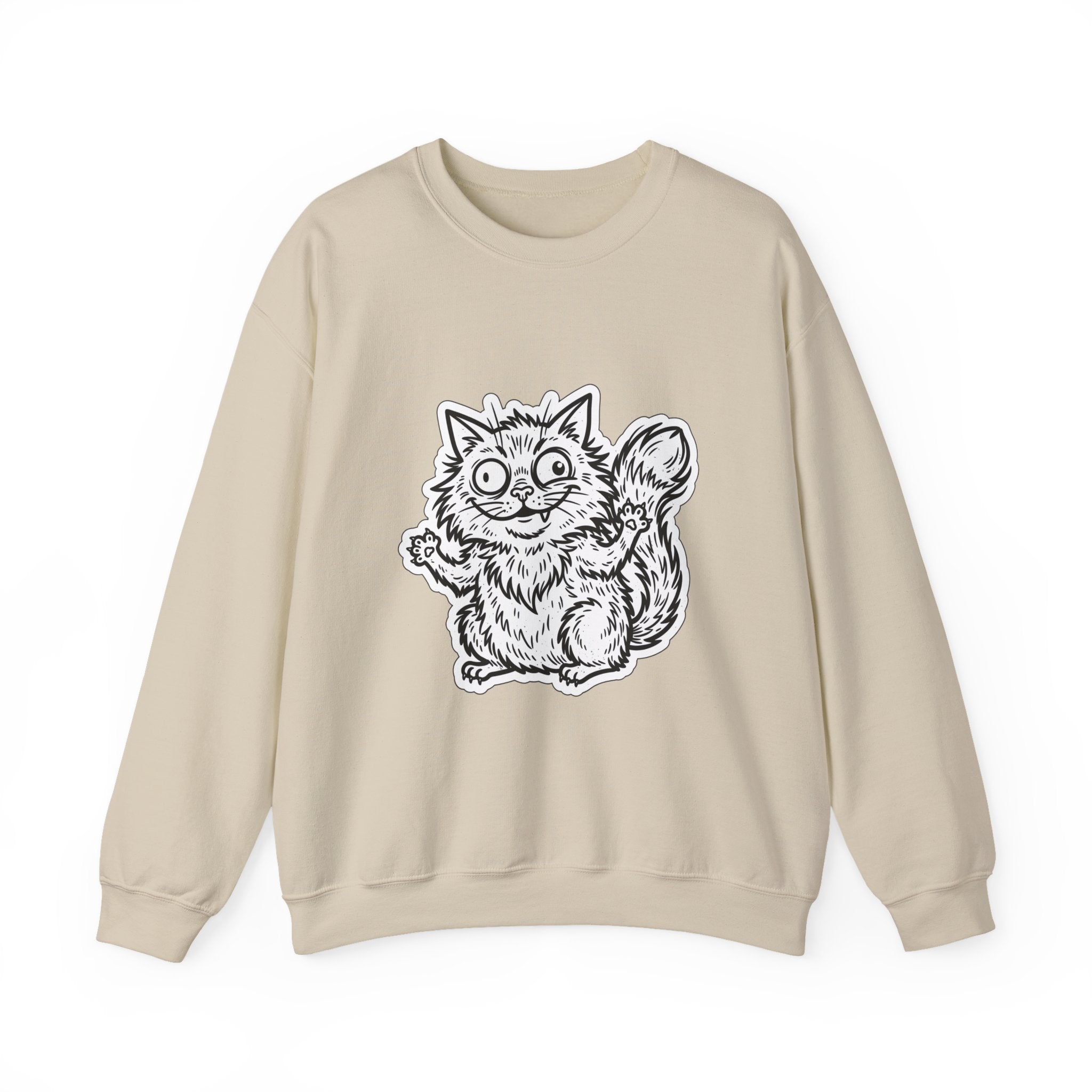 Chaotic Cute Feral Cat Crewneck Sweatshirt