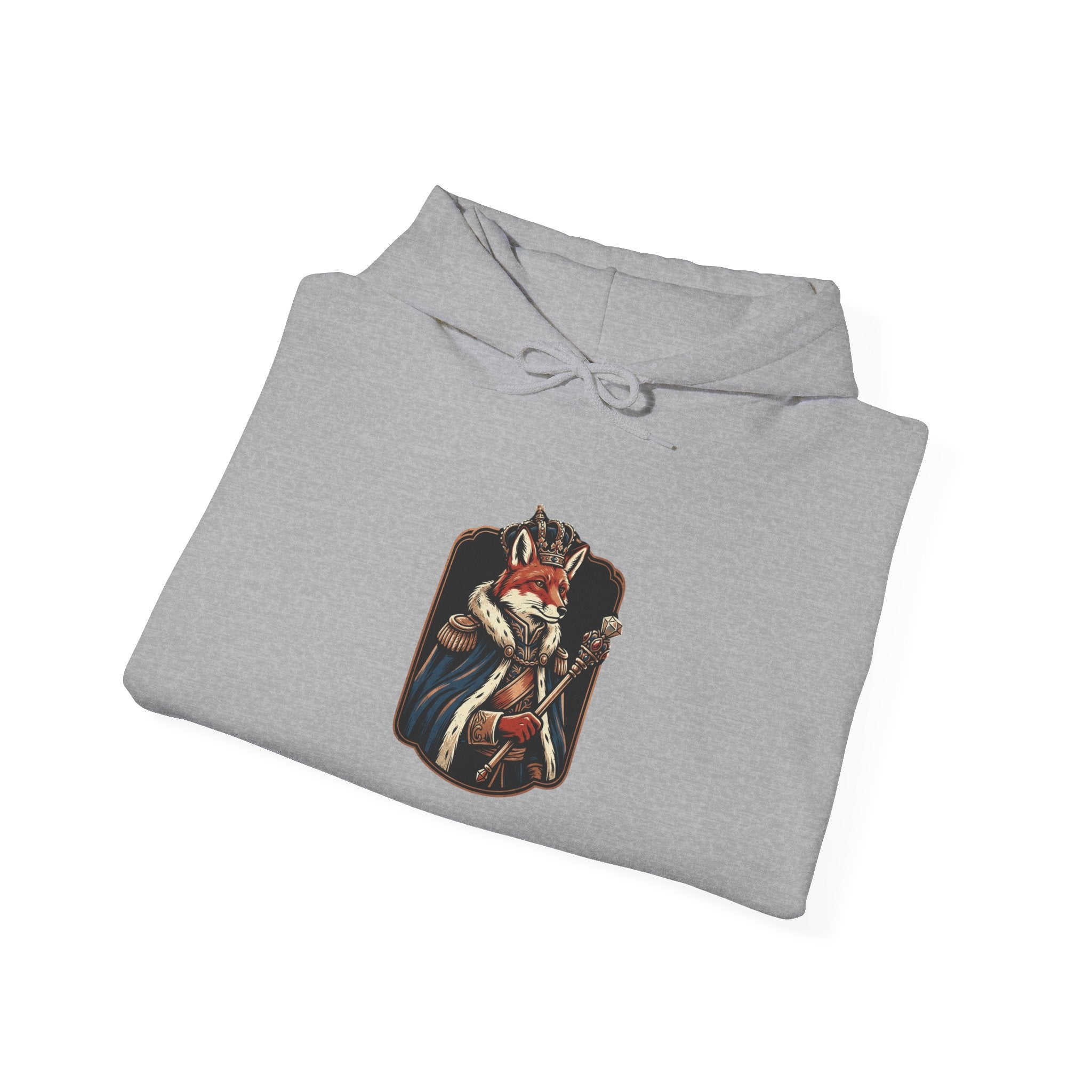 Feral Era Royal Fox Hoodie featuring a vintage-print Royal Fox design in distressed cream and copper ink.