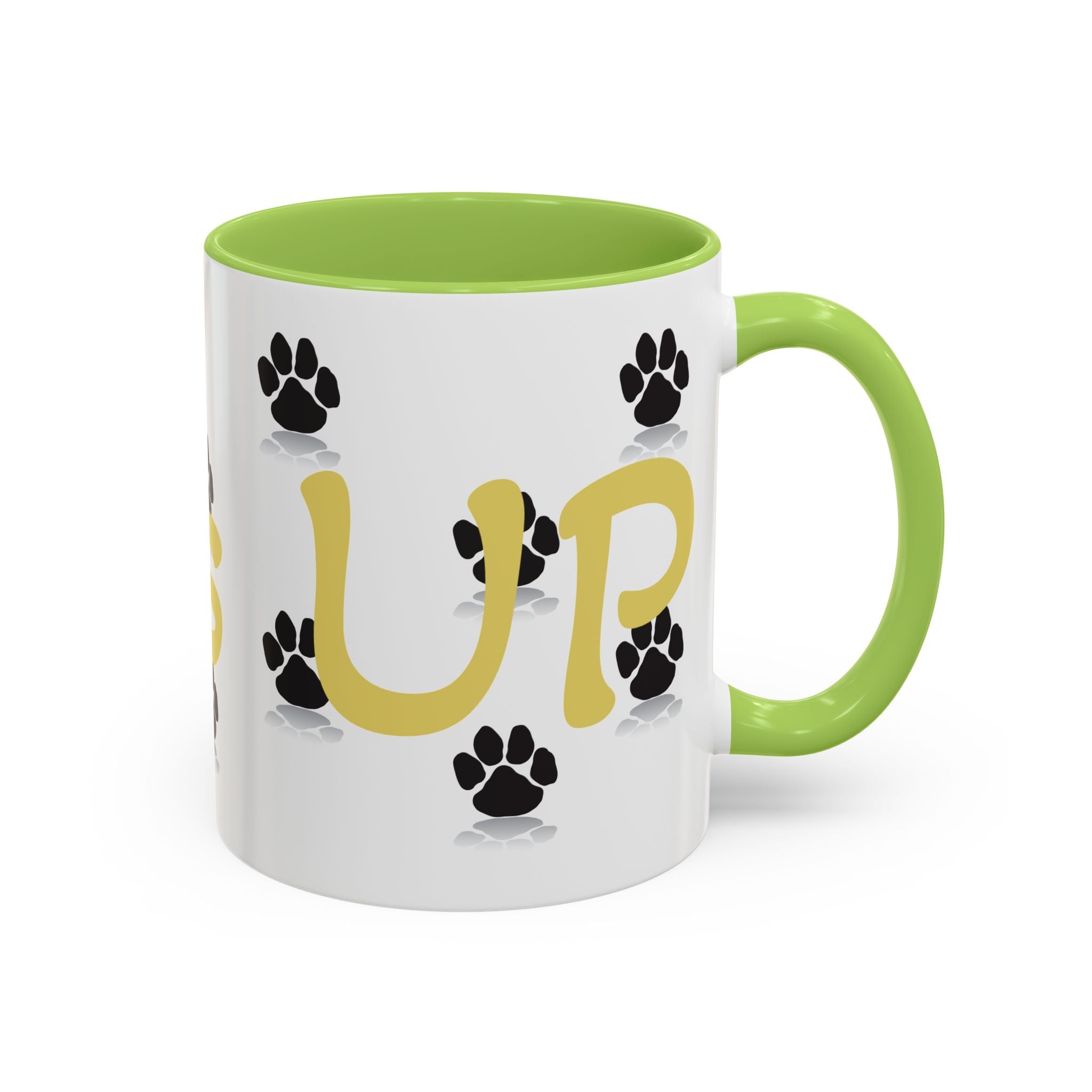 Paws Up Accent Coffee Mug — Cute Pet Lover Cat & Dog Coffee Cup (11/15oz)