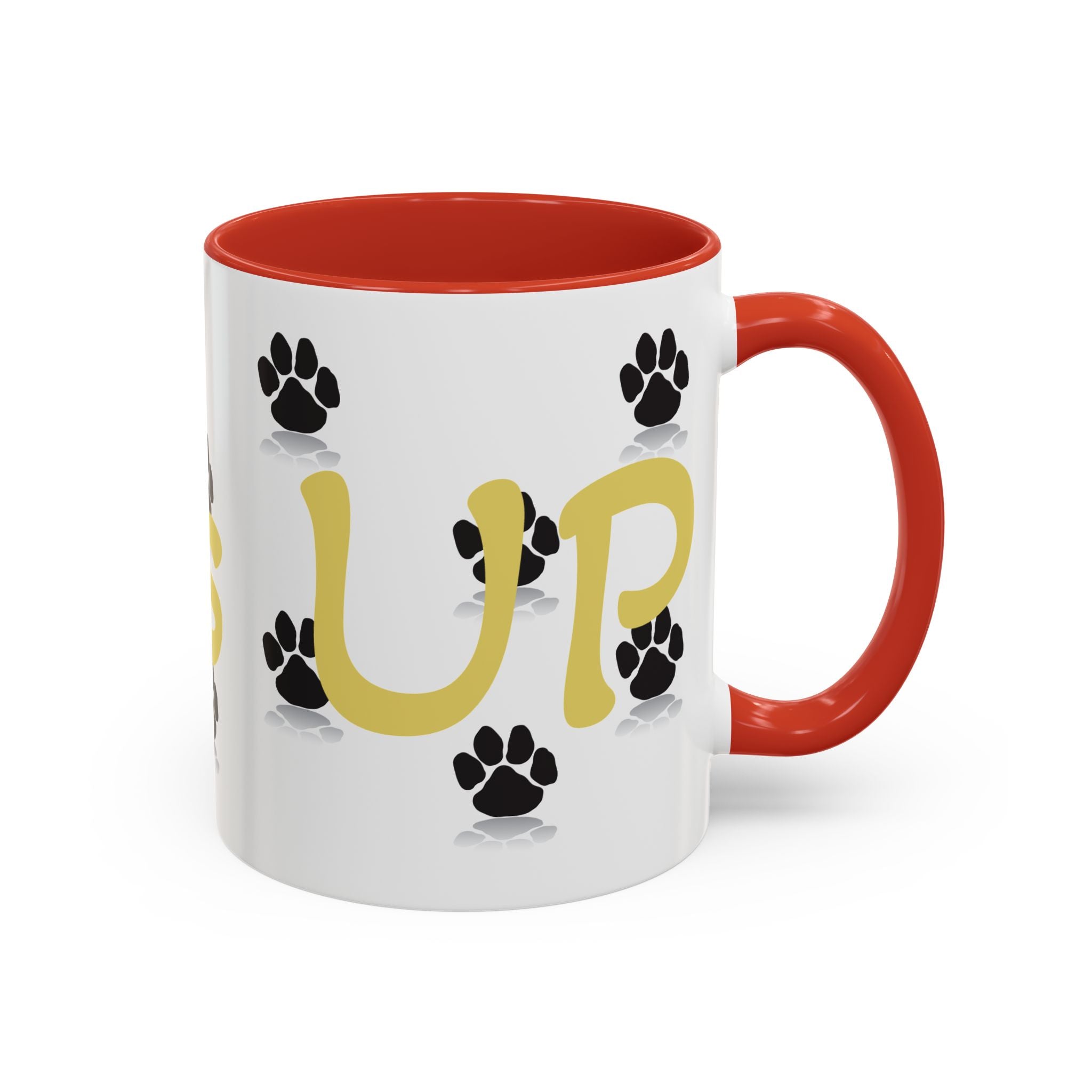 Paws Up Accent Coffee Mug — Cute Pet Lover Cat & Dog Coffee Cup (11/15oz)