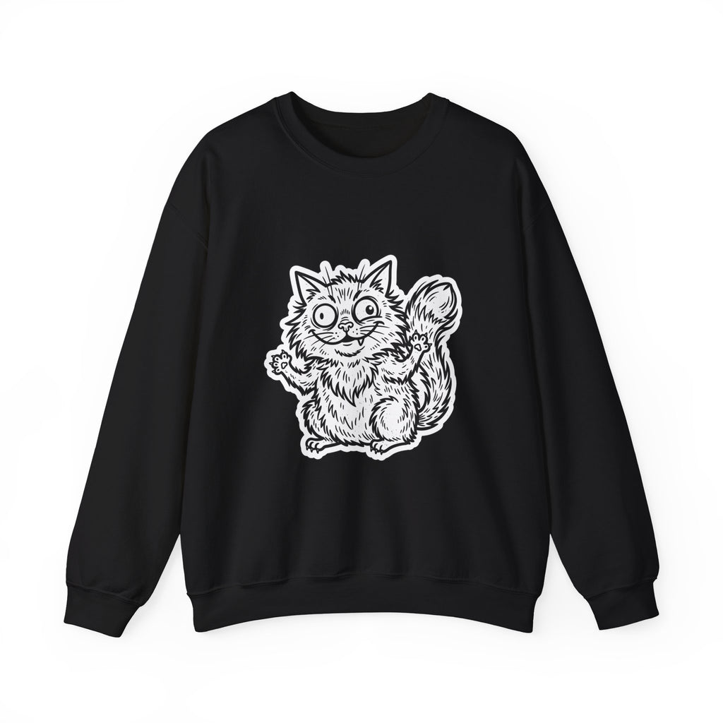 Chaotic Cute Feral Cat Crewneck Sweatshirt