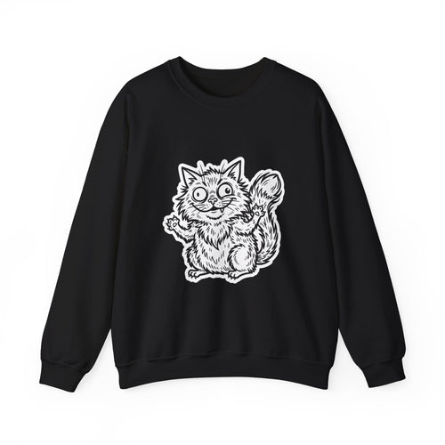 Chaotic Cute Feral Cat Crewneck Sweatshirt