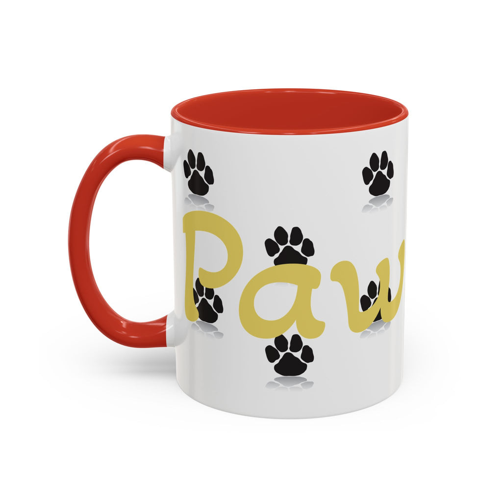 Paws Up Accent Coffee Mug — Cute Pet Lover Cat & Dog Coffee Cup (11/15oz)