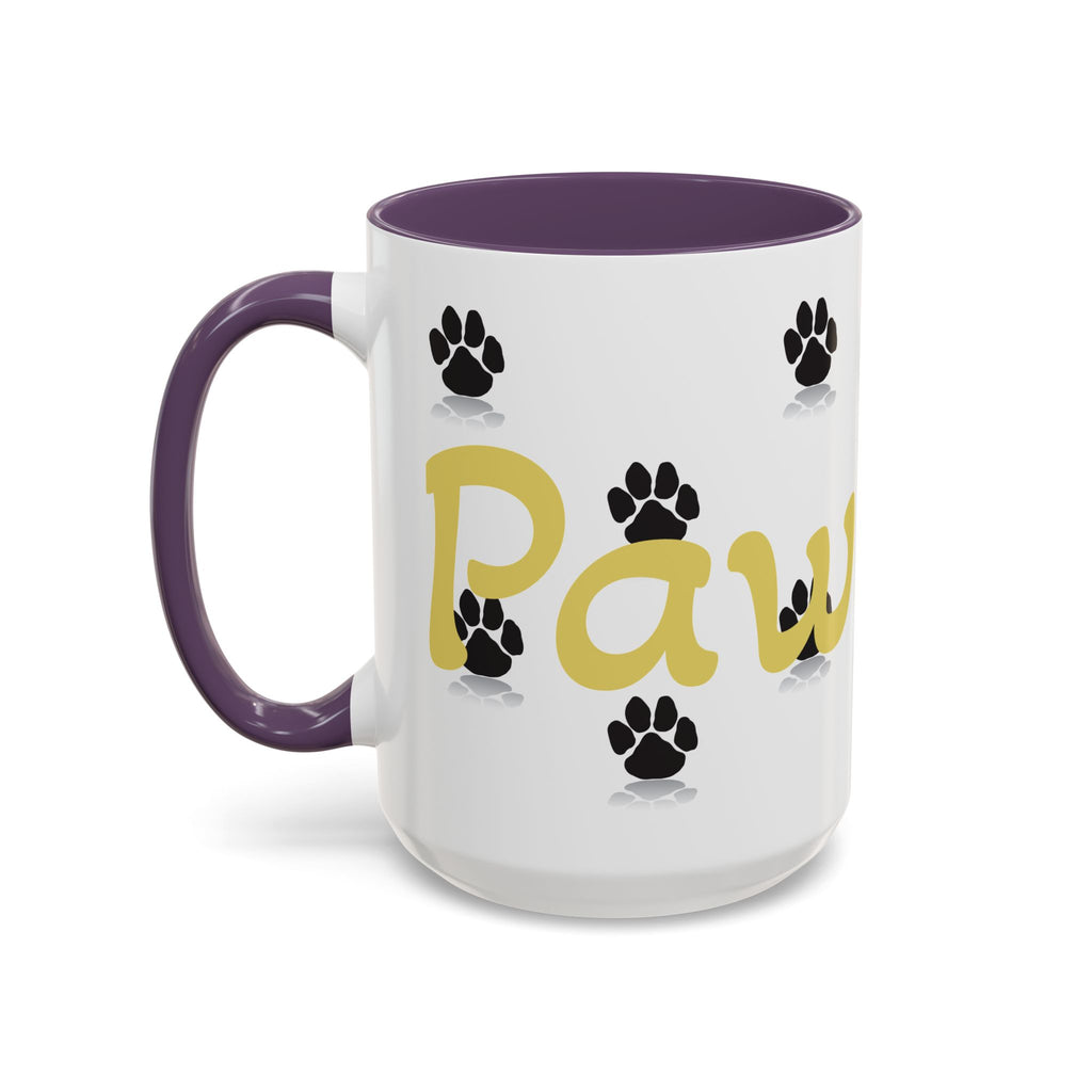 Paws Up Accent Coffee Mug — Cute Pet Lover Cat & Dog Coffee Cup (11/15oz)