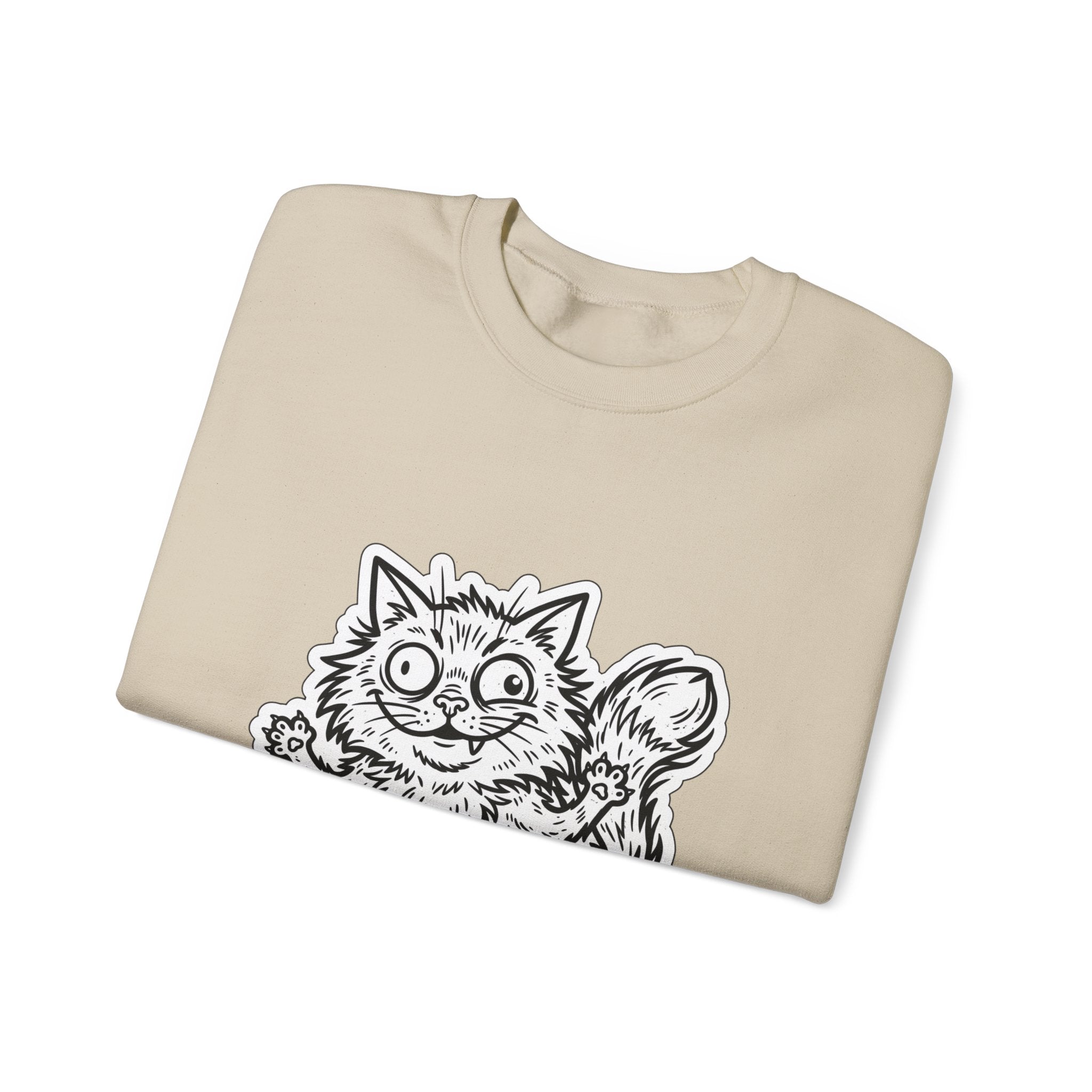 Chaotic Cute Feral Cat Crewneck Sweatshirt