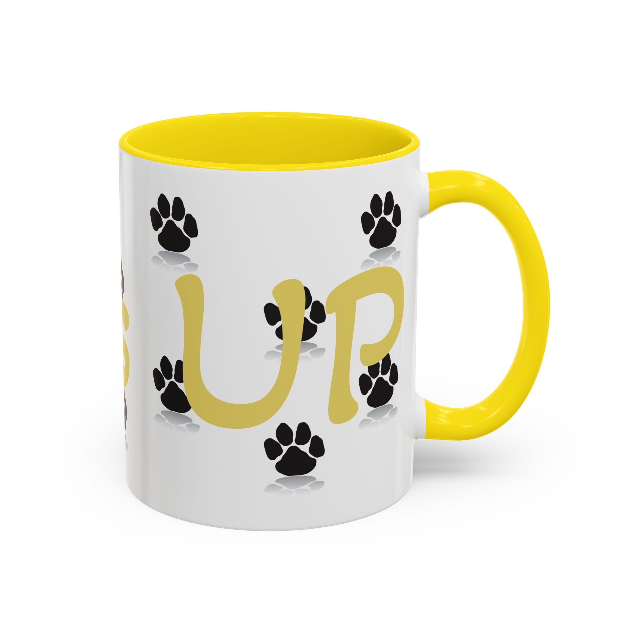 Paws Up Accent Coffee Mug — Cute Pet Lover Cat & Dog Coffee Cup (11/15oz)