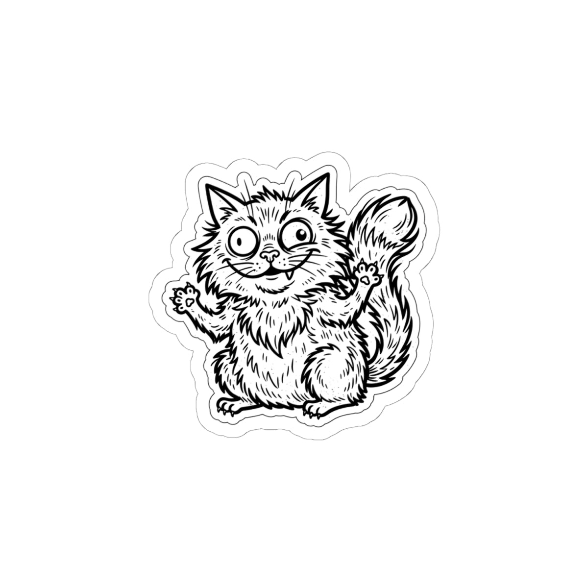 Chaotic-Cute Feral Cat Sticker | feral era, unhinged raccoon vibes