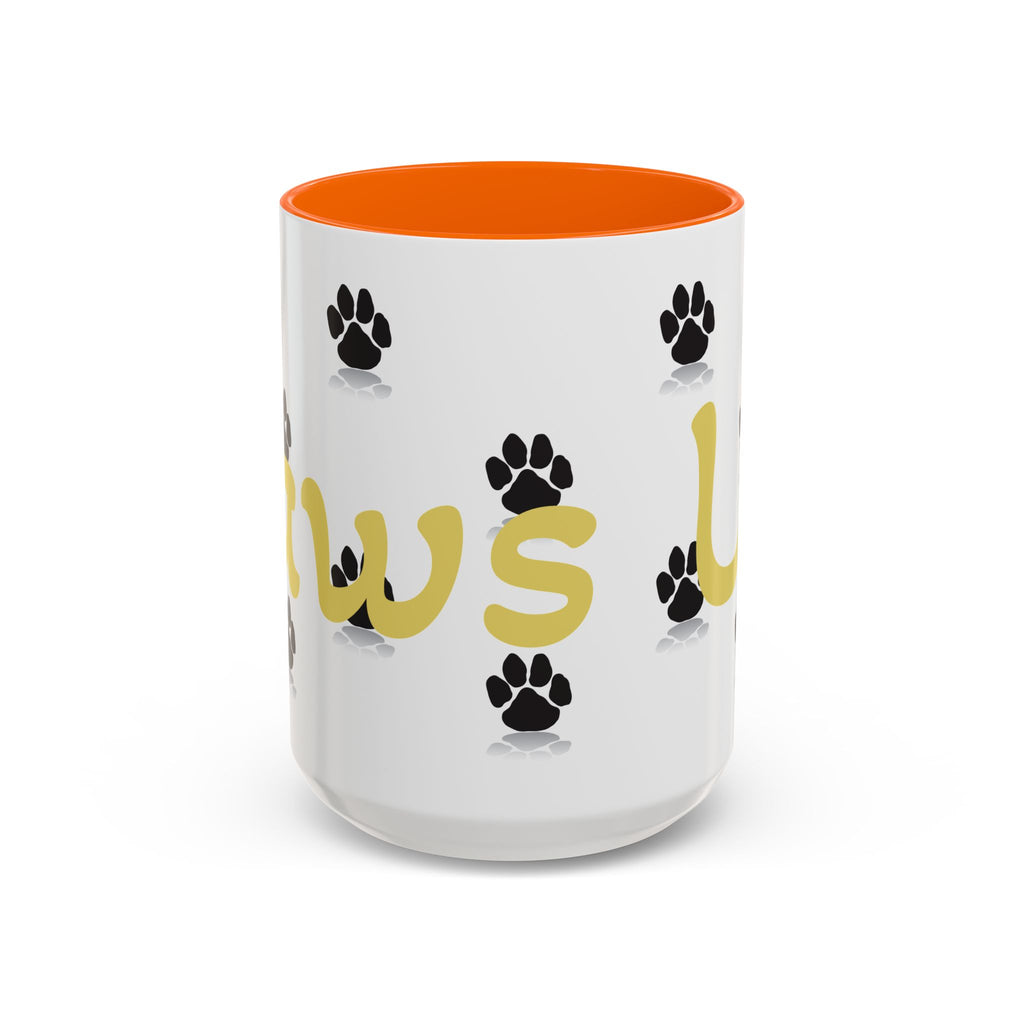 Paws Up Accent Coffee Mug — Cute Pet Lover Cat & Dog Coffee Cup (11/15oz)