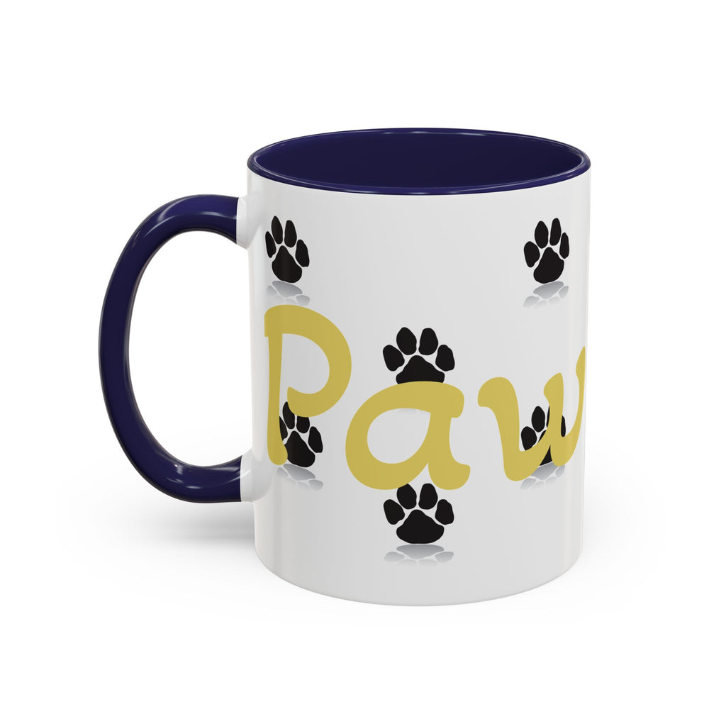 Paws Up Accent Coffee Mug — Cute Pet Lover Cat & Dog Coffee Cup (11/15oz)