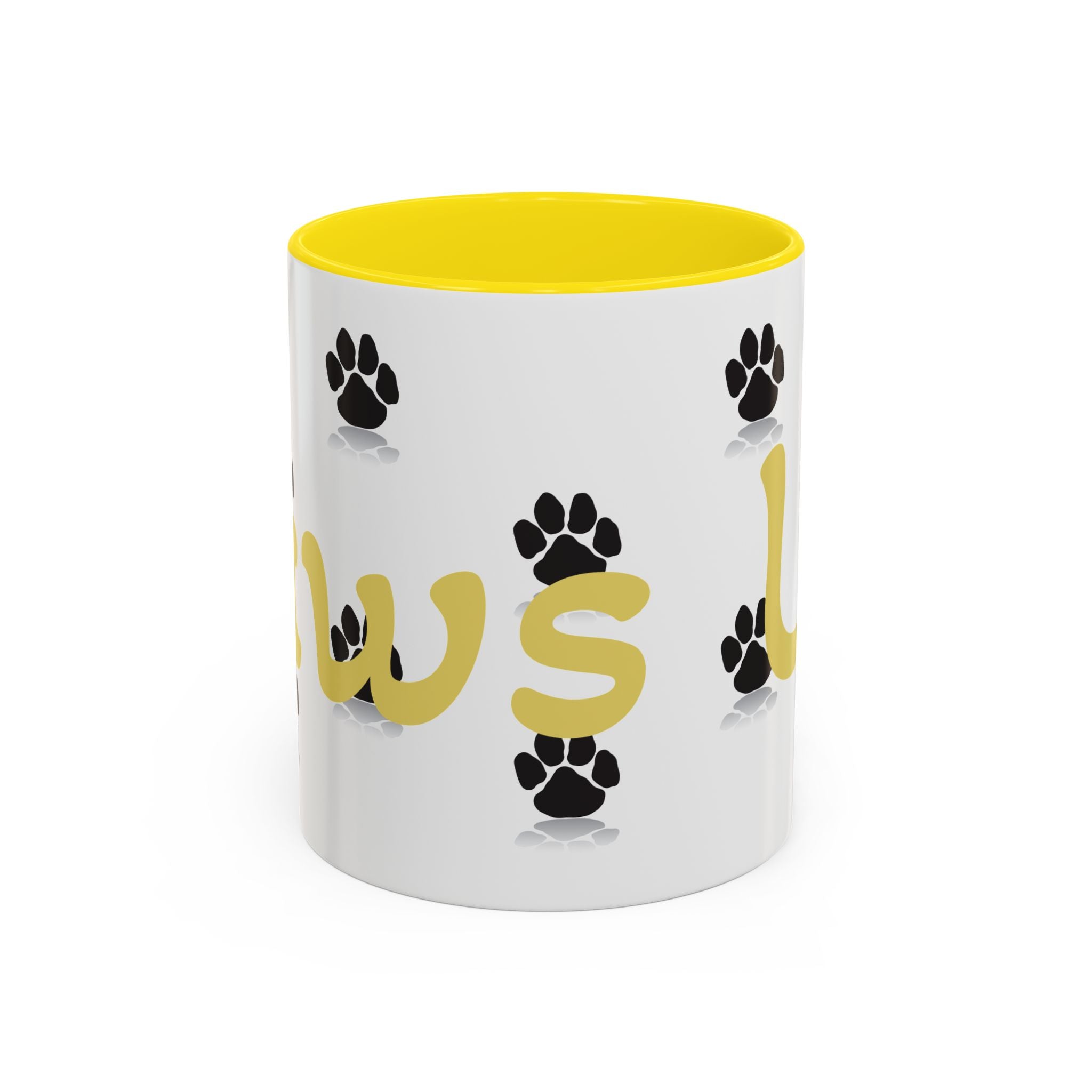 Paws Up Accent Coffee Mug — Cute Pet Lover Cat & Dog Coffee Cup (11/15oz)