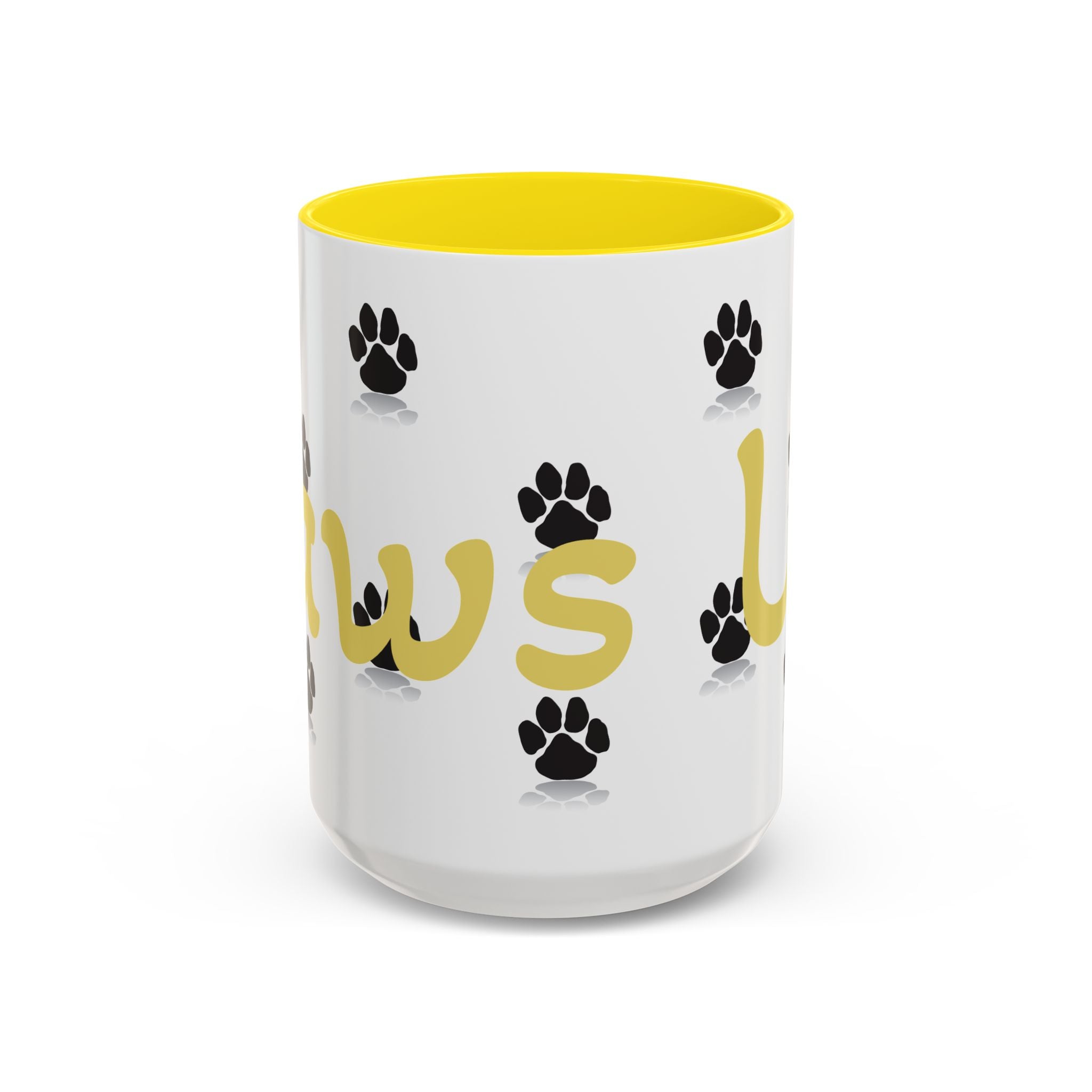 Paws Up Accent Coffee Mug — Cute Pet Lover Cat & Dog Coffee Cup (11/15oz)