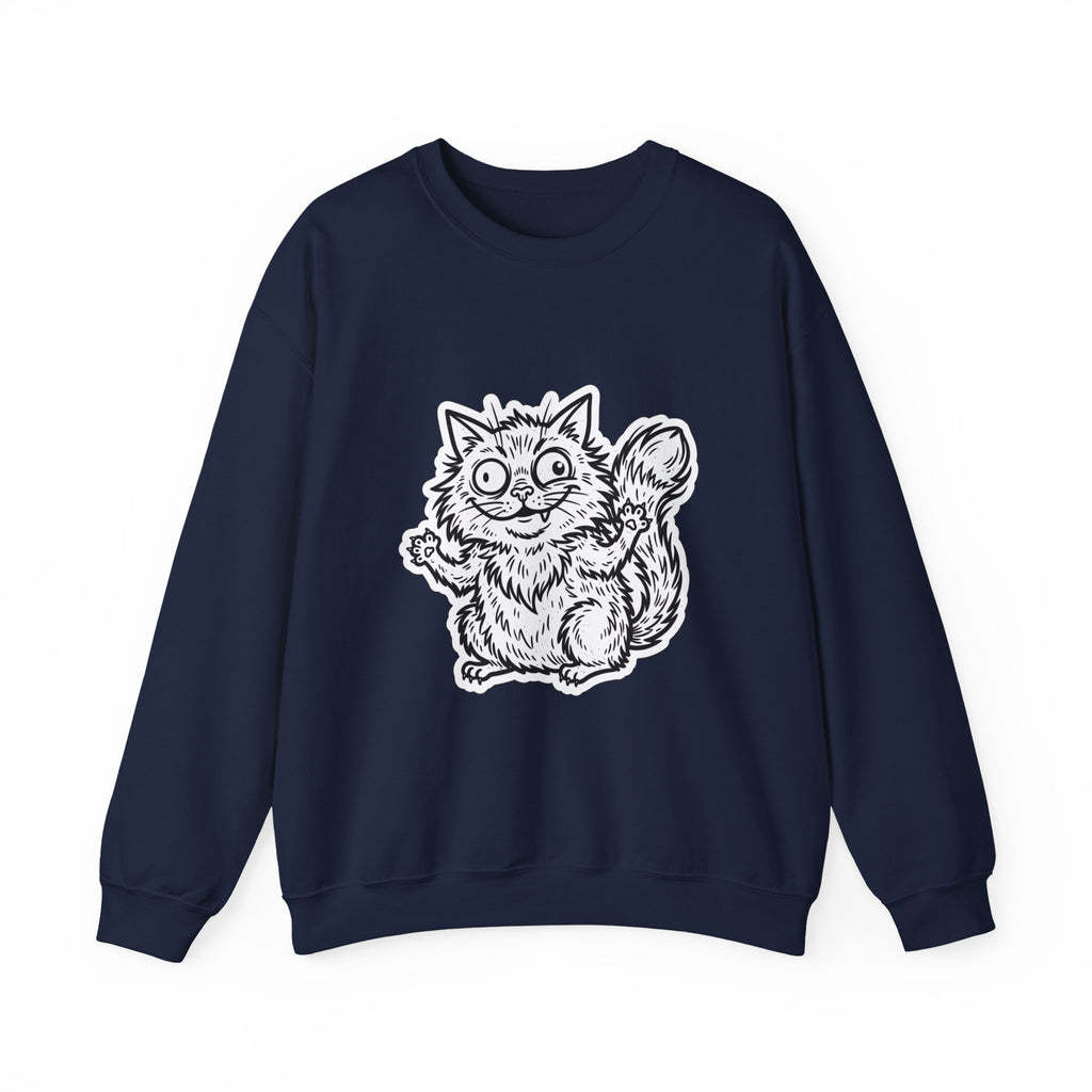 Chaotic Cute Feral Cat Crewneck Sweatshirt