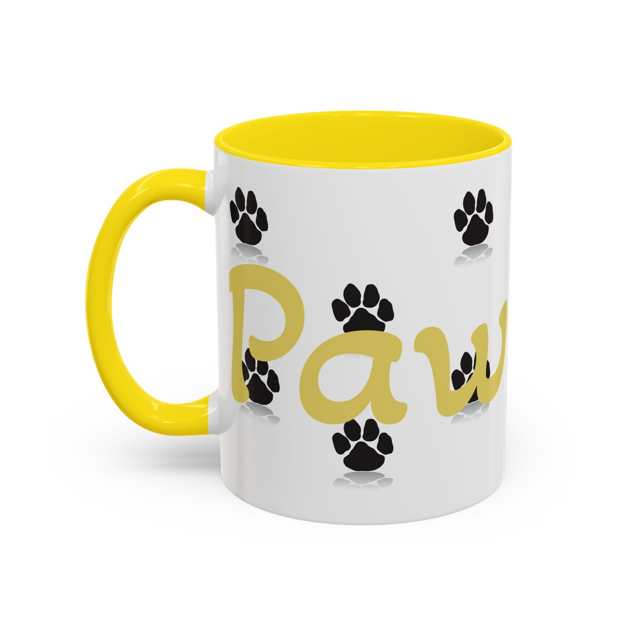 Paws Up Accent Coffee Mug — Cute Pet Lover Cat & Dog Coffee Cup (11/15oz)