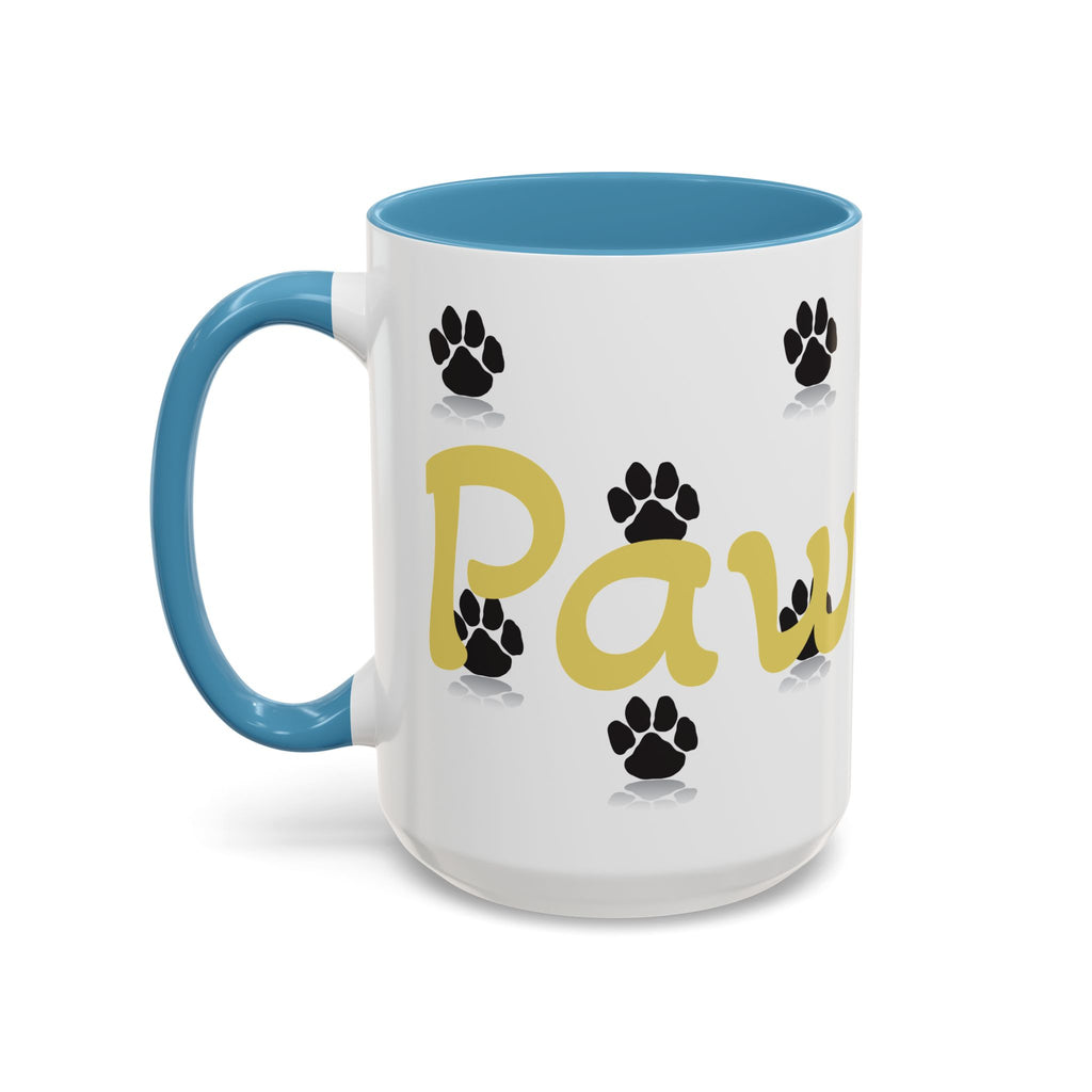 Paws Up Accent Coffee Mug — Cute Pet Lover Cat & Dog Coffee Cup (11/15oz)