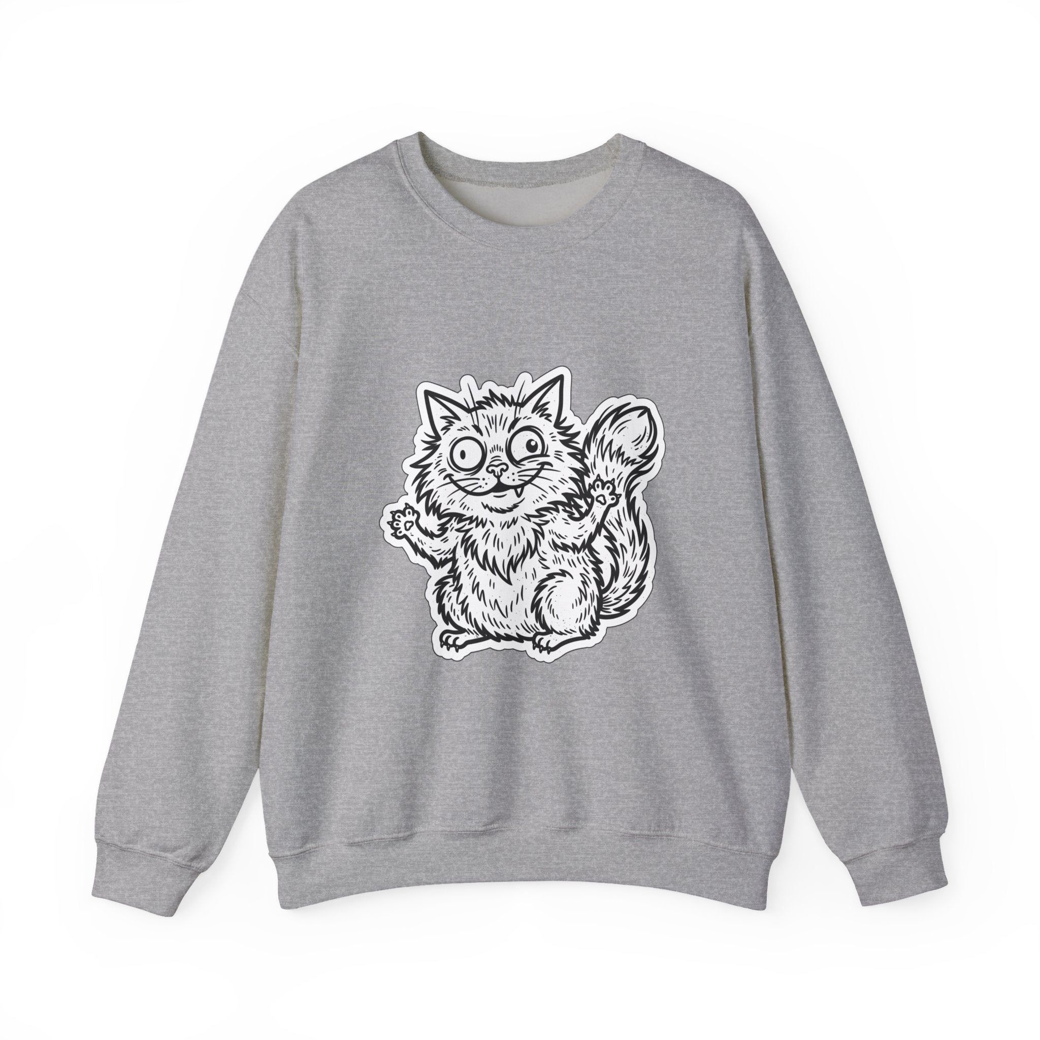 Chaotic Cute Feral Cat Crewneck Sweatshirt