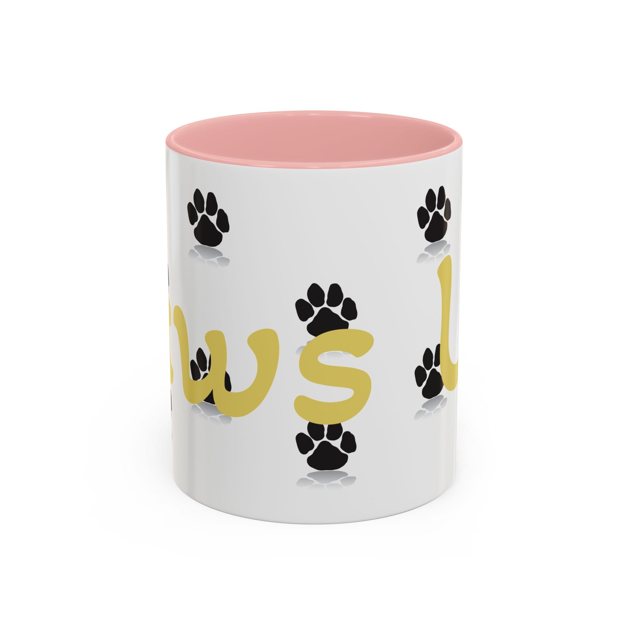 Paws Up Accent Coffee Mug — Cute Pet Lover Cat & Dog Coffee Cup (11/15oz)