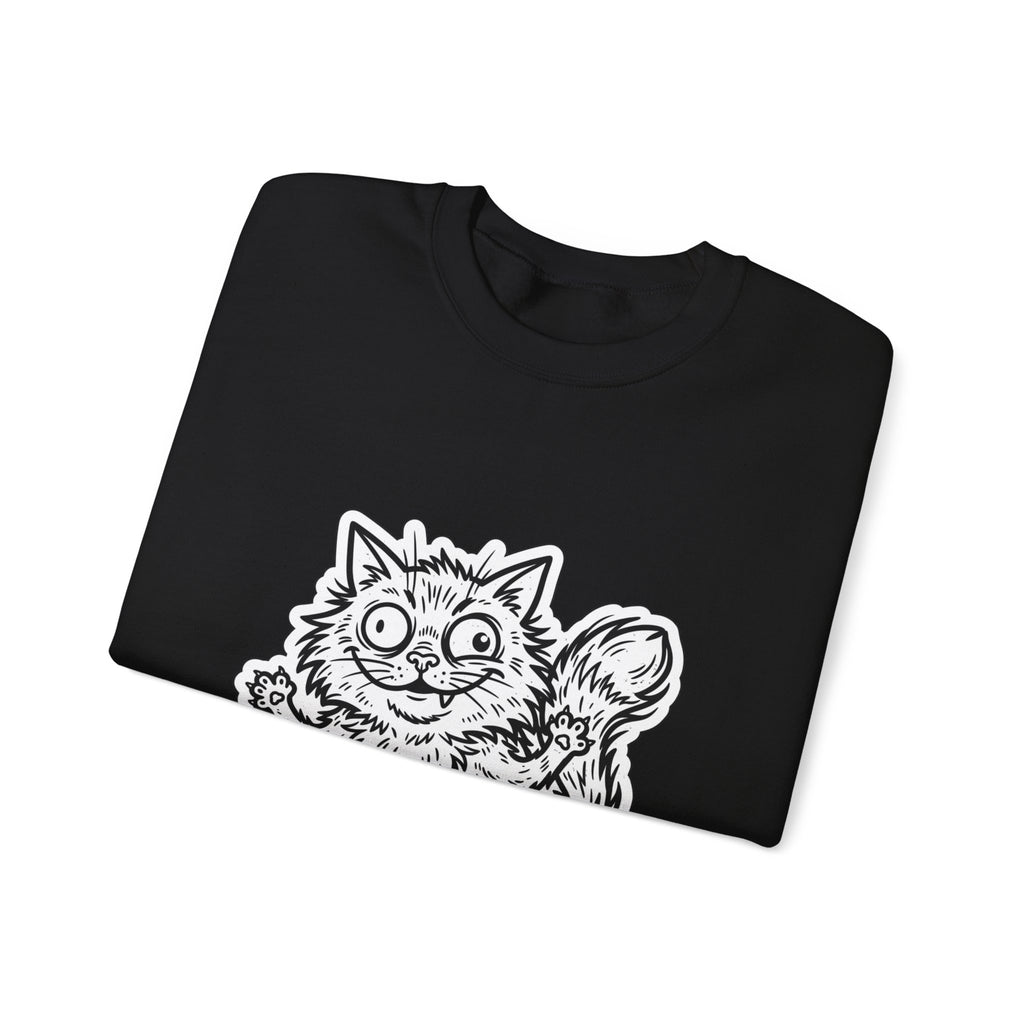Chaotic Cute Feral Cat Crewneck Sweatshirt