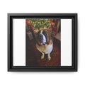 Framed Matte Canvas - Holiday St. Bernard Pet Photo Wall Art