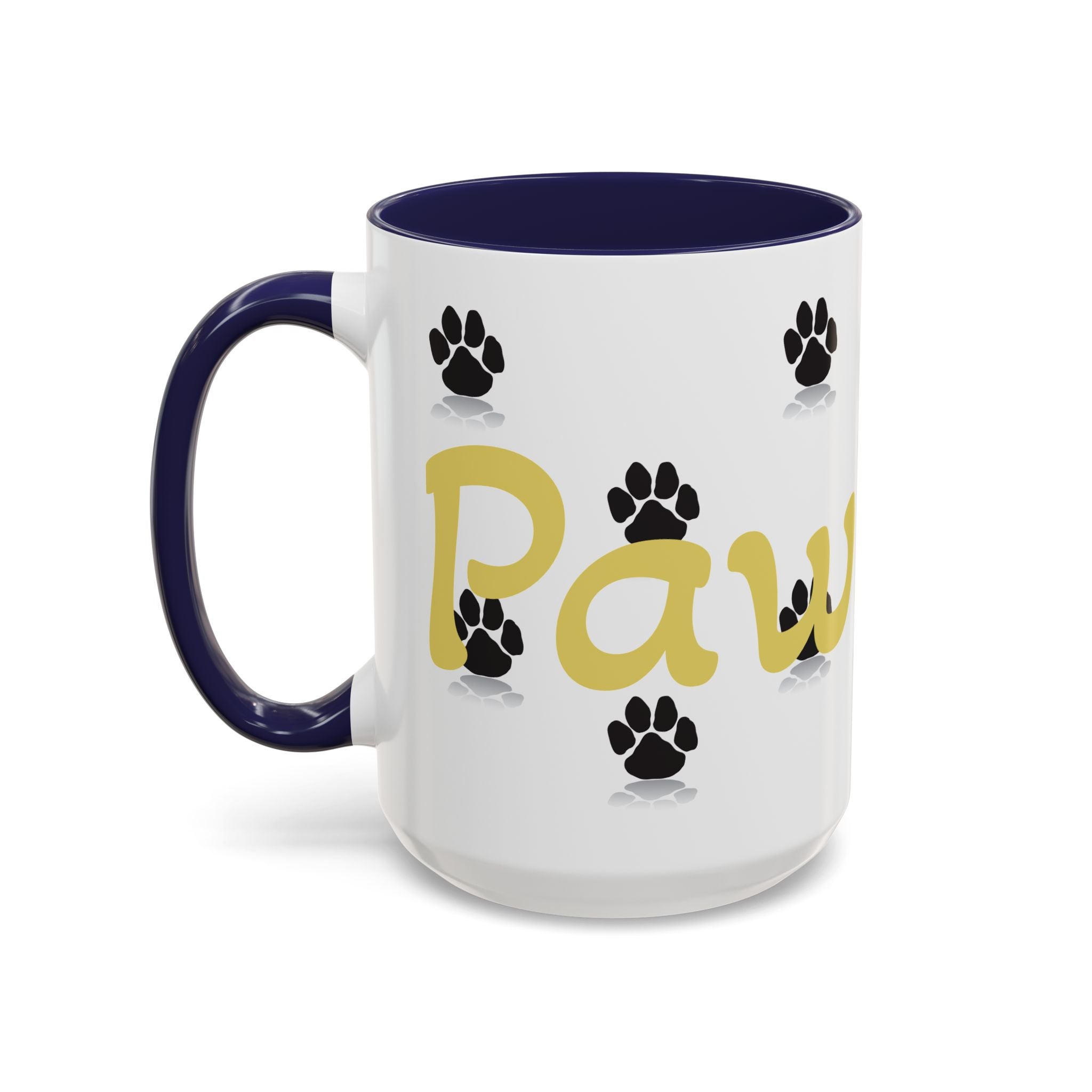 Paws Up Accent Coffee Mug — Cute Pet Lover Cat & Dog Coffee Cup (11/15oz)