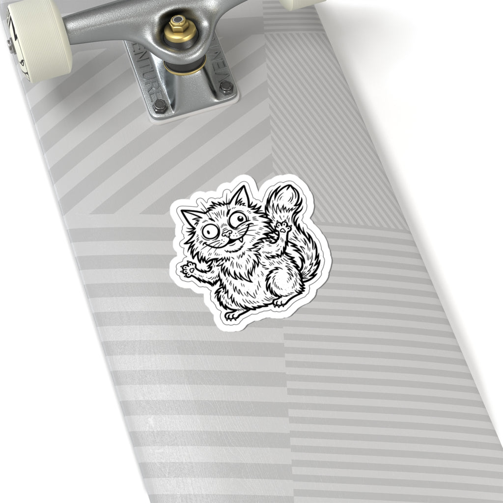 Chaotic-Cute Feral Cat Sticker | feral era, unhinged raccoon vibes