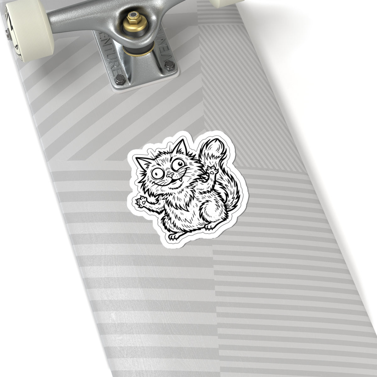 Chaotic-Cute Feral Cat Sticker | feral era, unhinged raccoon vibes