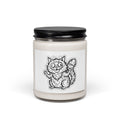 Chaotic Cute Cat Illustration Soy Candle, Feral Era, vintage mascot raccoon vibe