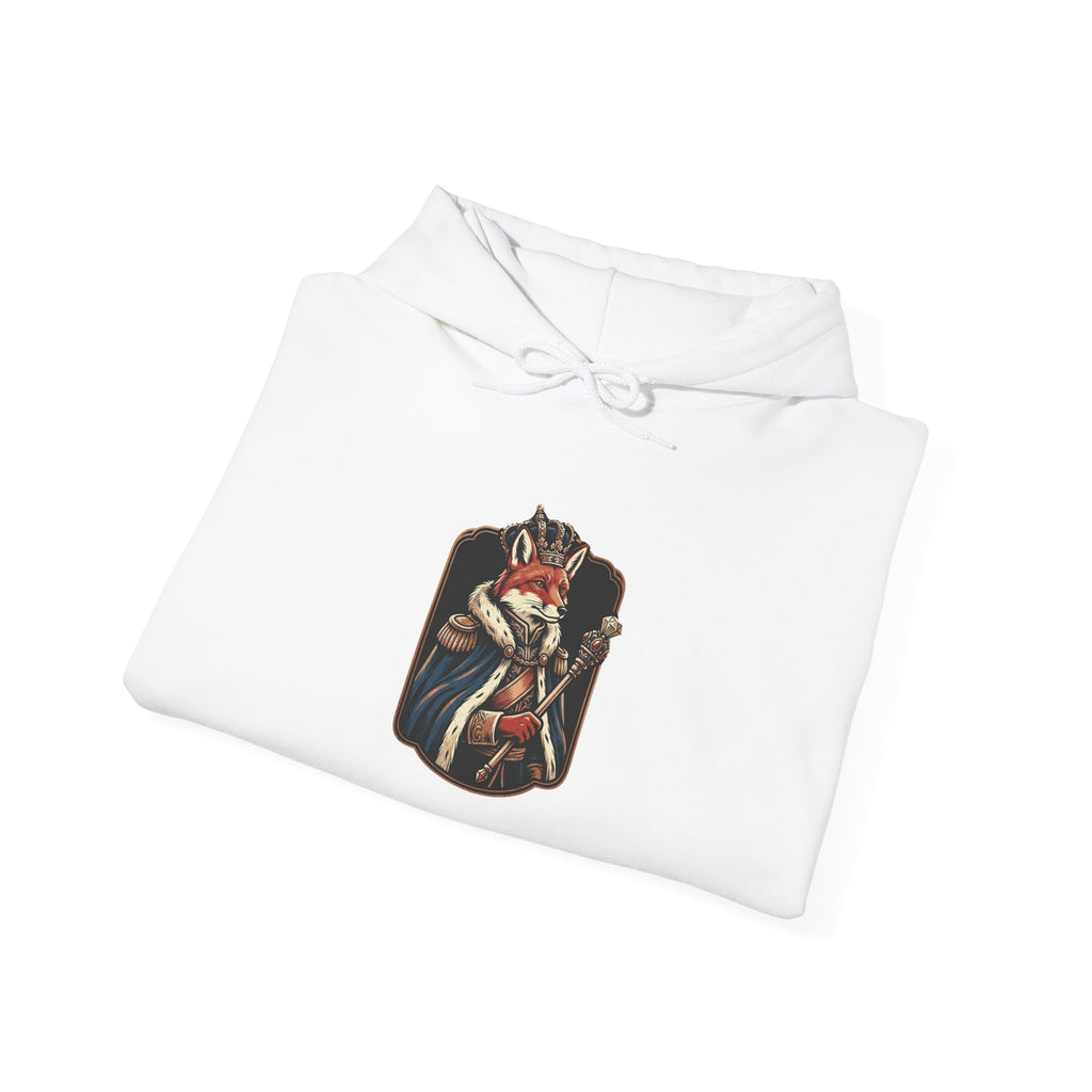 Feral Era Royal Fox Hoodie featuring vintage-print Royal Fox design in distressed cream and copper ink.