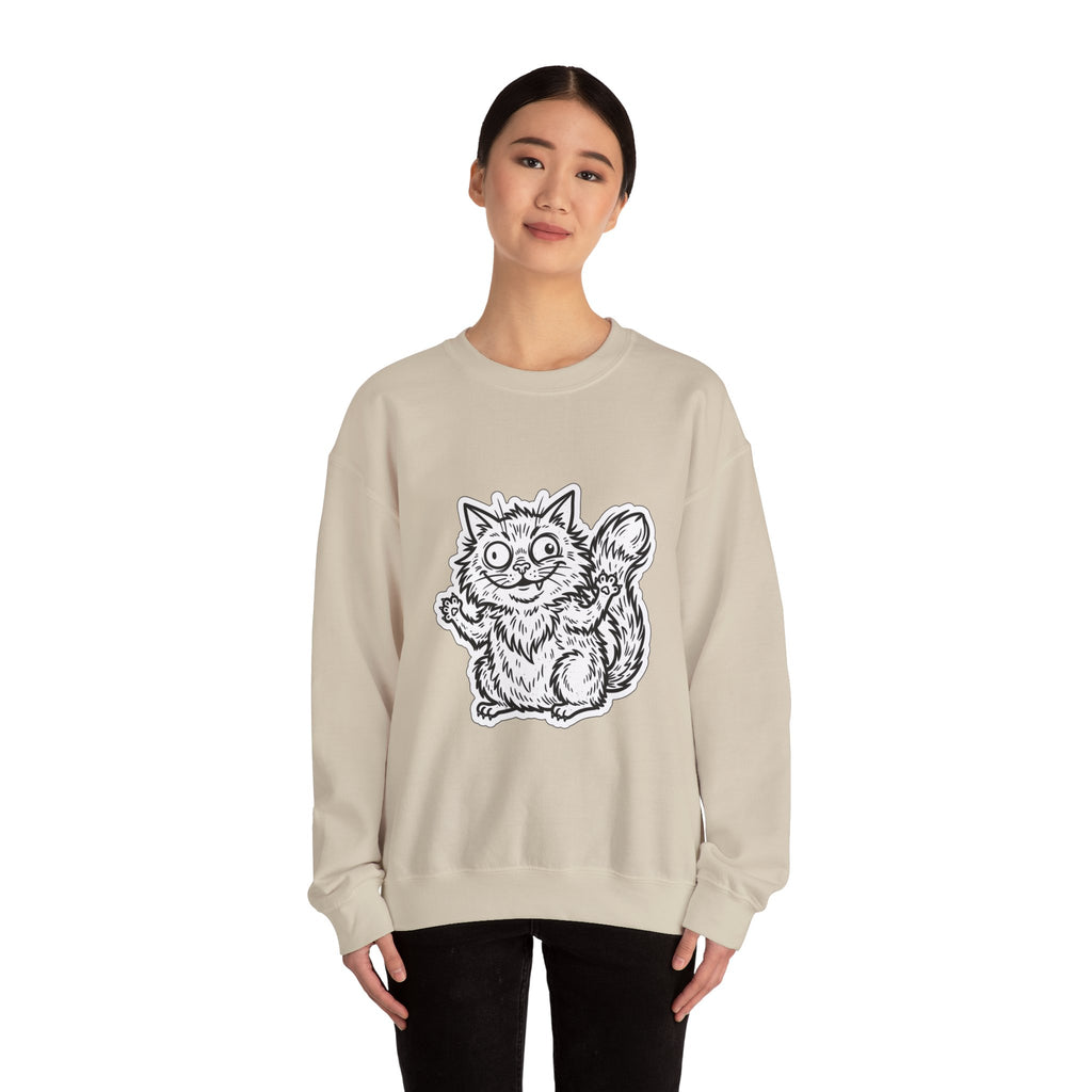 Chaotic Cute Feral Cat Crewneck Sweatshirt