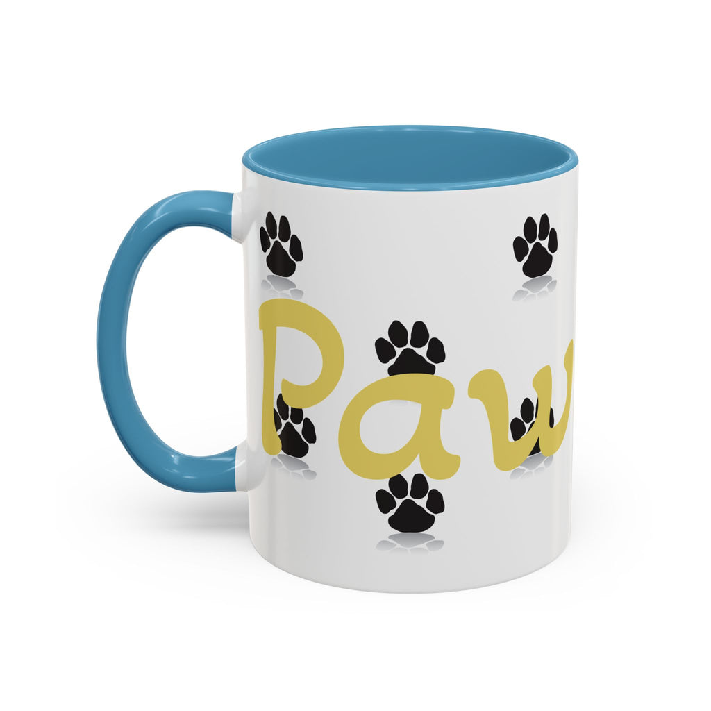 Paws Up Accent Coffee Mug — Cute Pet Lover Cat & Dog Coffee Cup (11/15oz)
