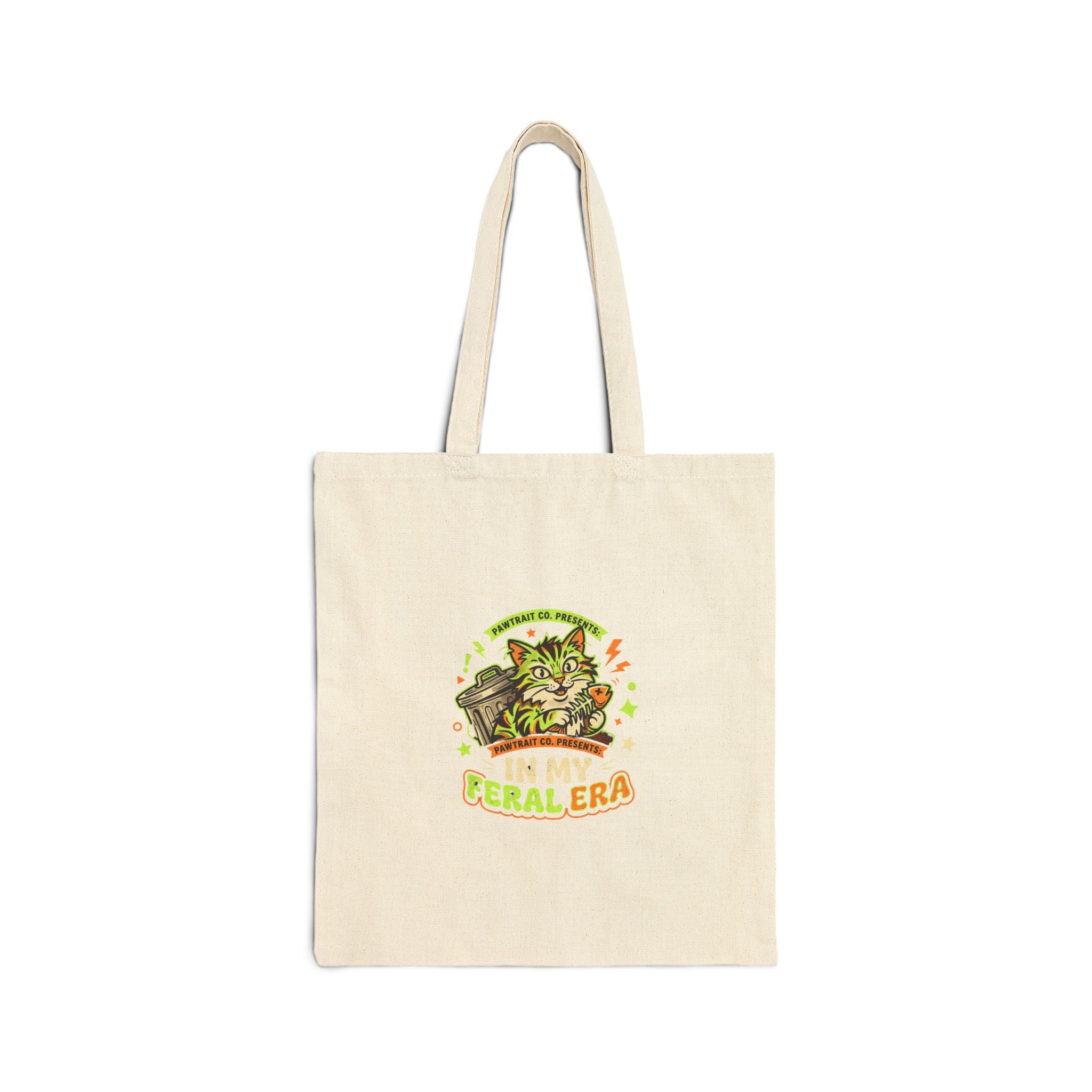 Feral Era Cat Mascot Tote Bag — Chaotic Cute Unhinged Introvert Gift
