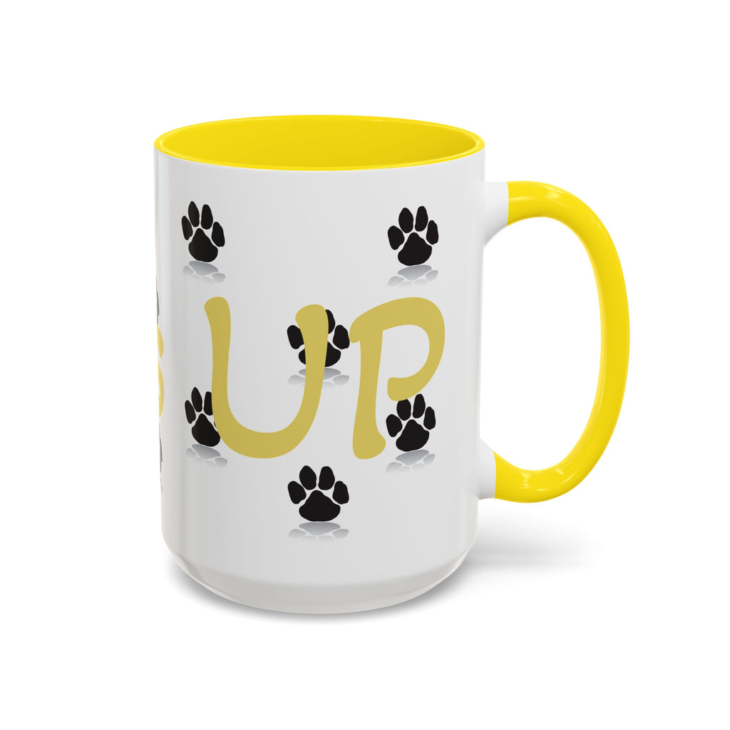 Paws Up Accent Coffee Mug — Cute Pet Lover Cat & Dog Coffee Cup (11/15oz)