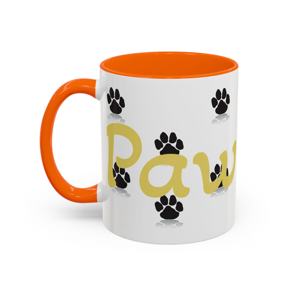 Paws Up Accent Coffee Mug — Cute Pet Lover Cat & Dog Coffee Cup (11/15oz)