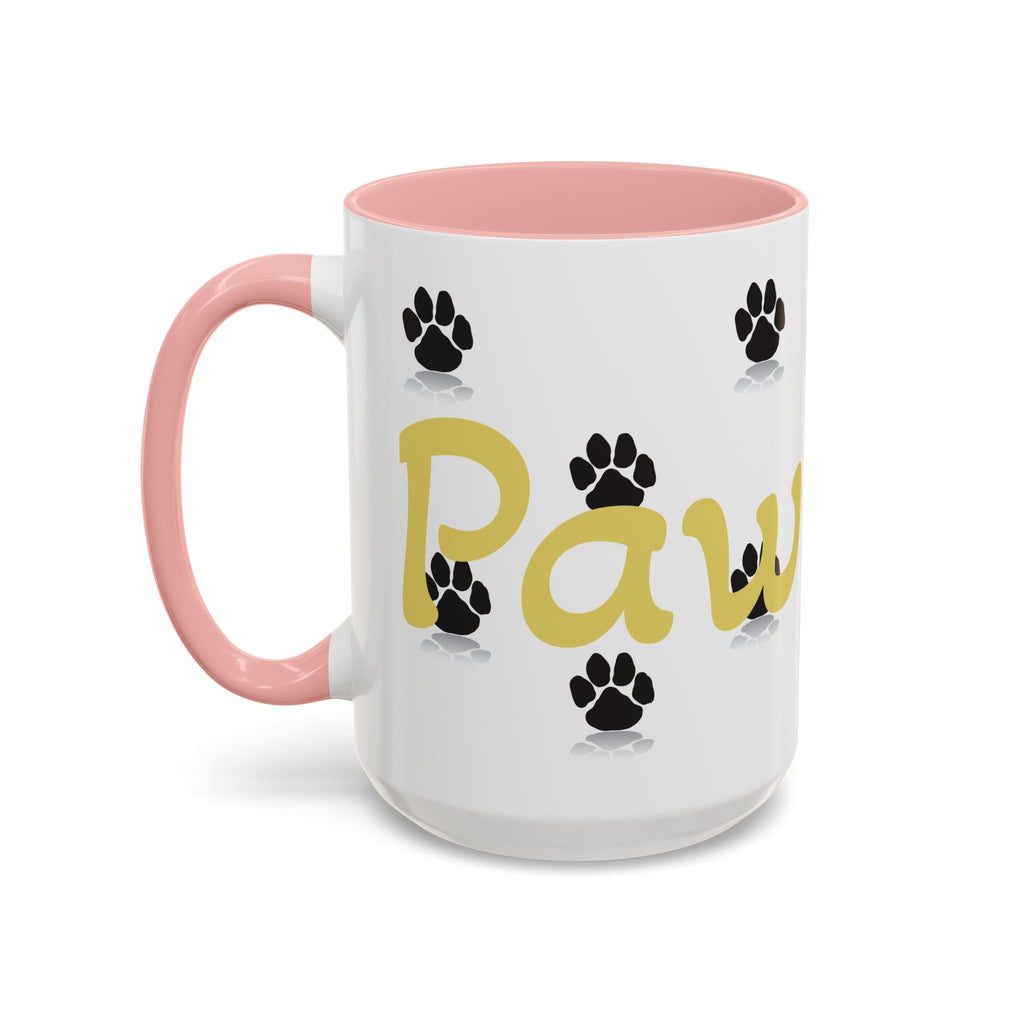 Paws Up Accent Coffee Mug — Cute Pet Lover Cat & Dog Coffee Cup (11/15oz)