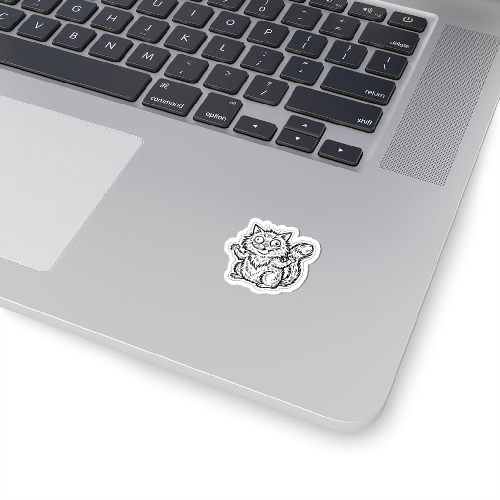 Chaotic-Cute Feral Cat Sticker | feral era, unhinged raccoon vibes