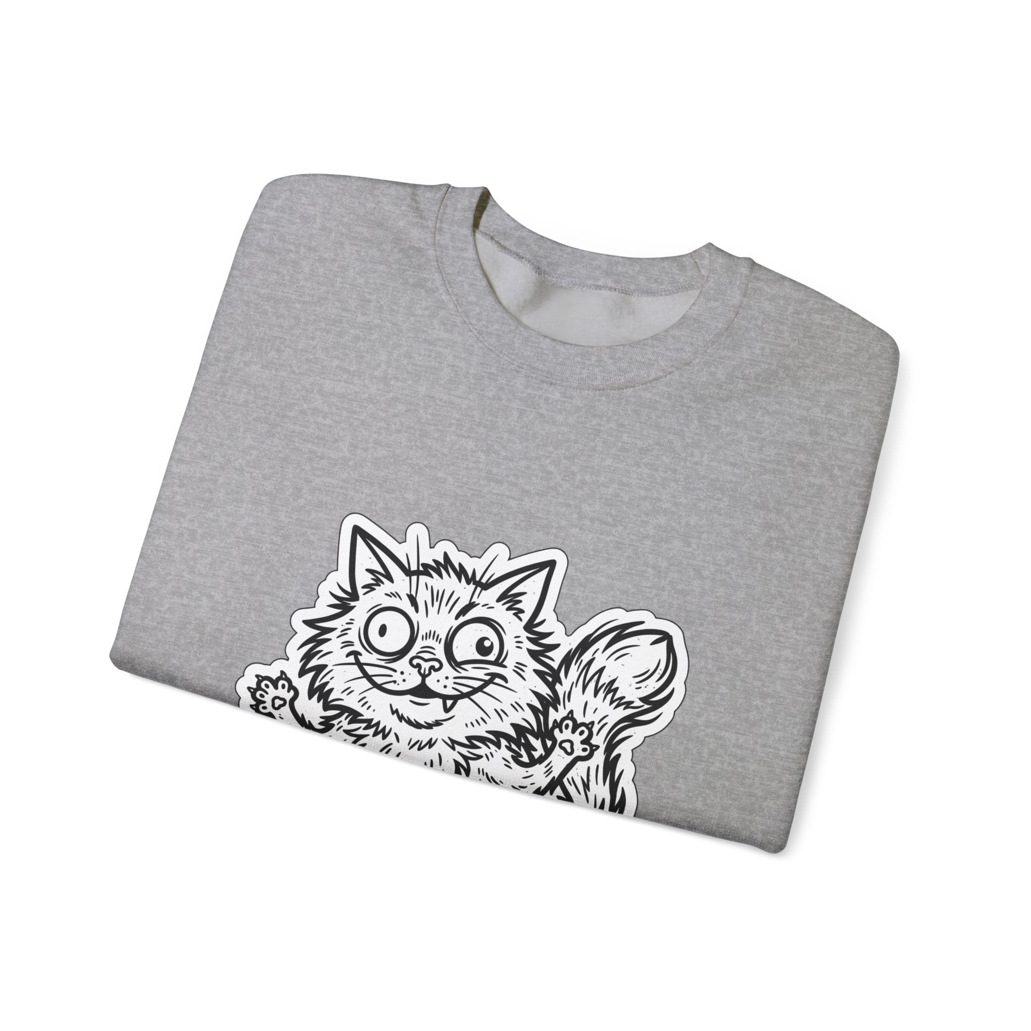 Chaotic Cute Feral Cat Crewneck Sweatshirt