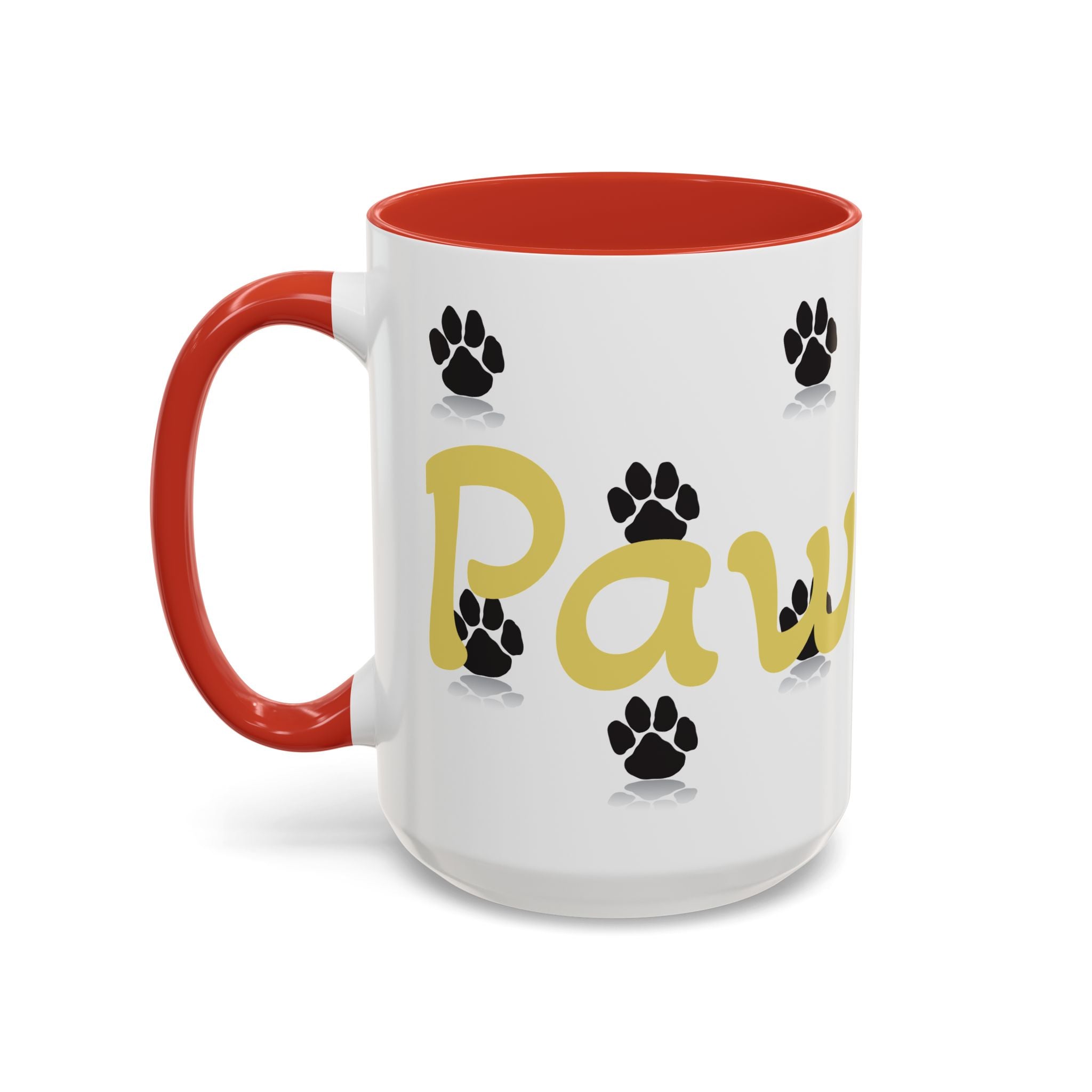 Paws Up Accent Coffee Mug — Cute Pet Lover Cat & Dog Coffee Cup (11/15oz)