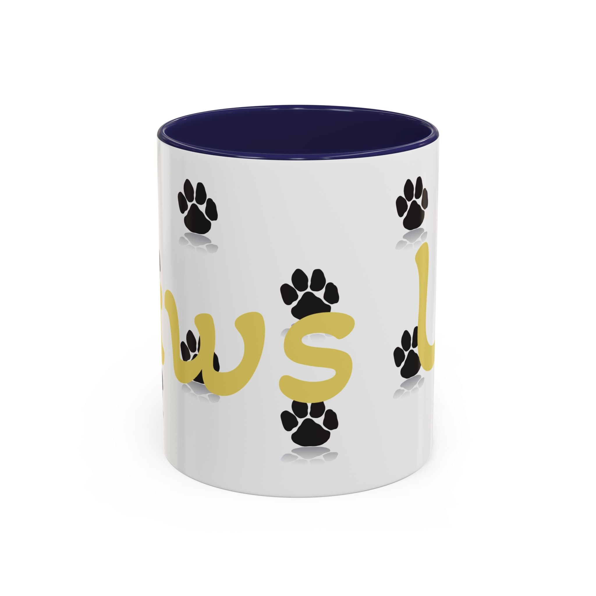 Paws Up Accent Coffee Mug — Cute Pet Lover Cat & Dog Coffee Cup (11/15oz)