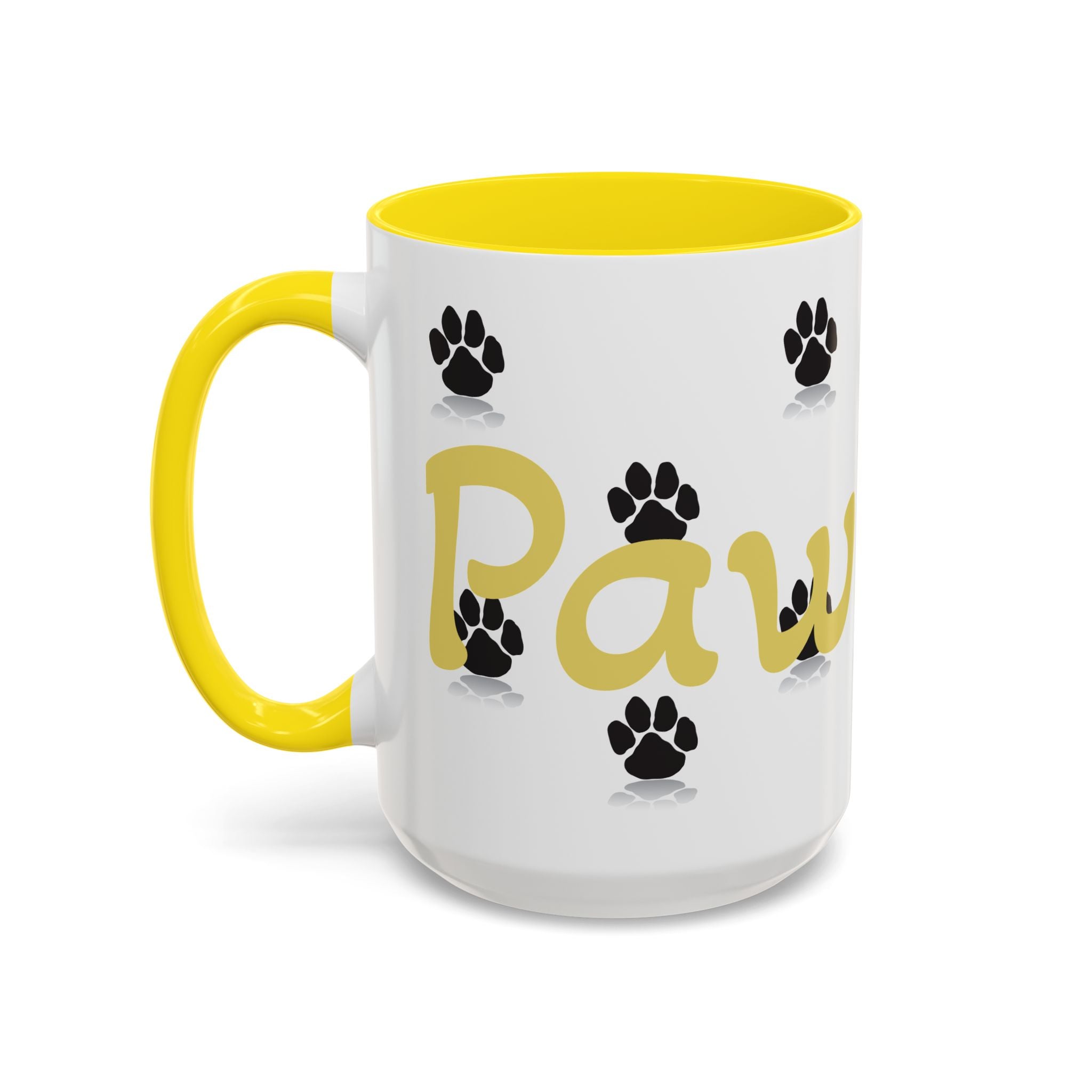 Paws Up Accent Coffee Mug — Cute Pet Lover Cat & Dog Coffee Cup (11/15oz)